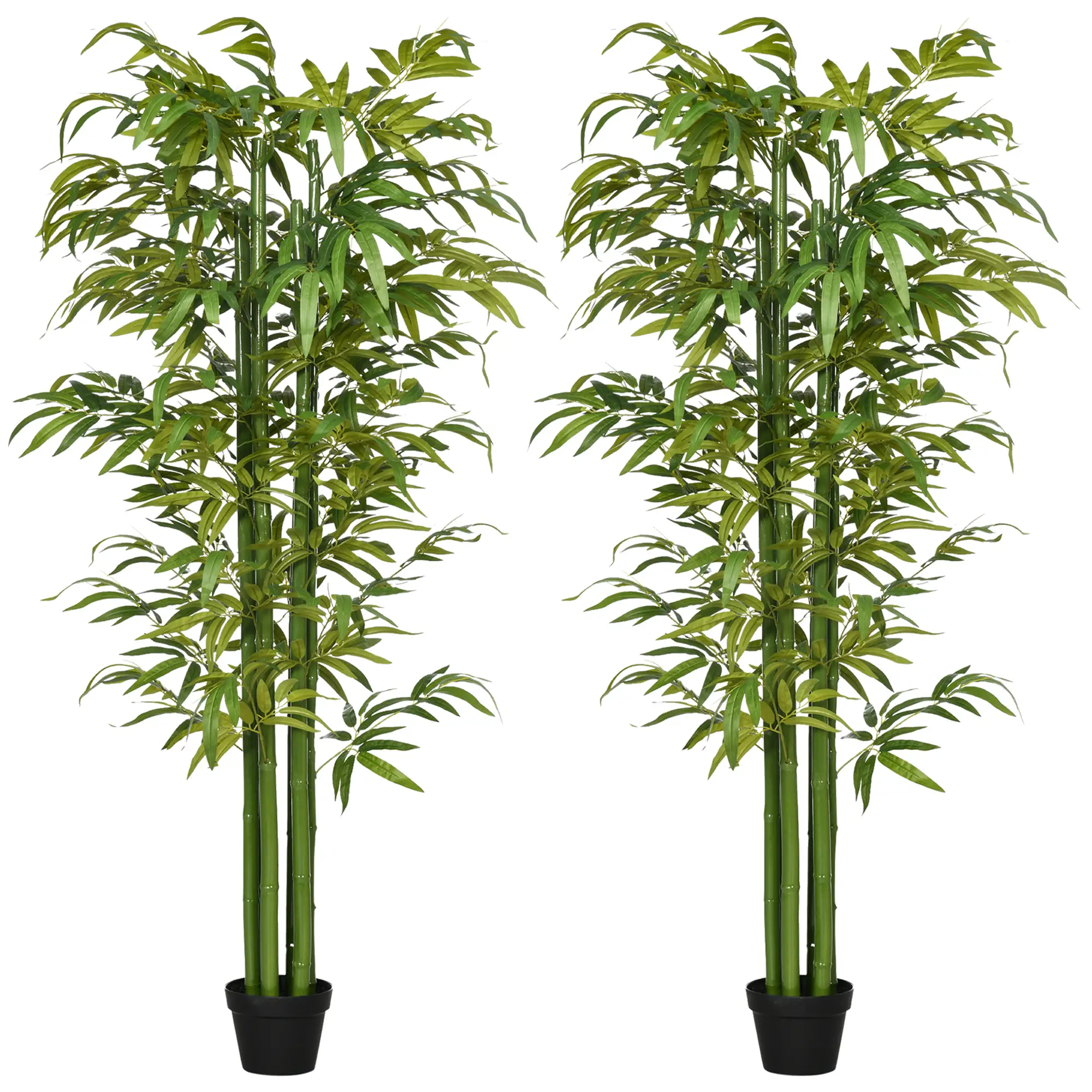 Set of 2 6 FT Artificial Bamboo Trees in Pot, Home Office Decor, Green - Image 11