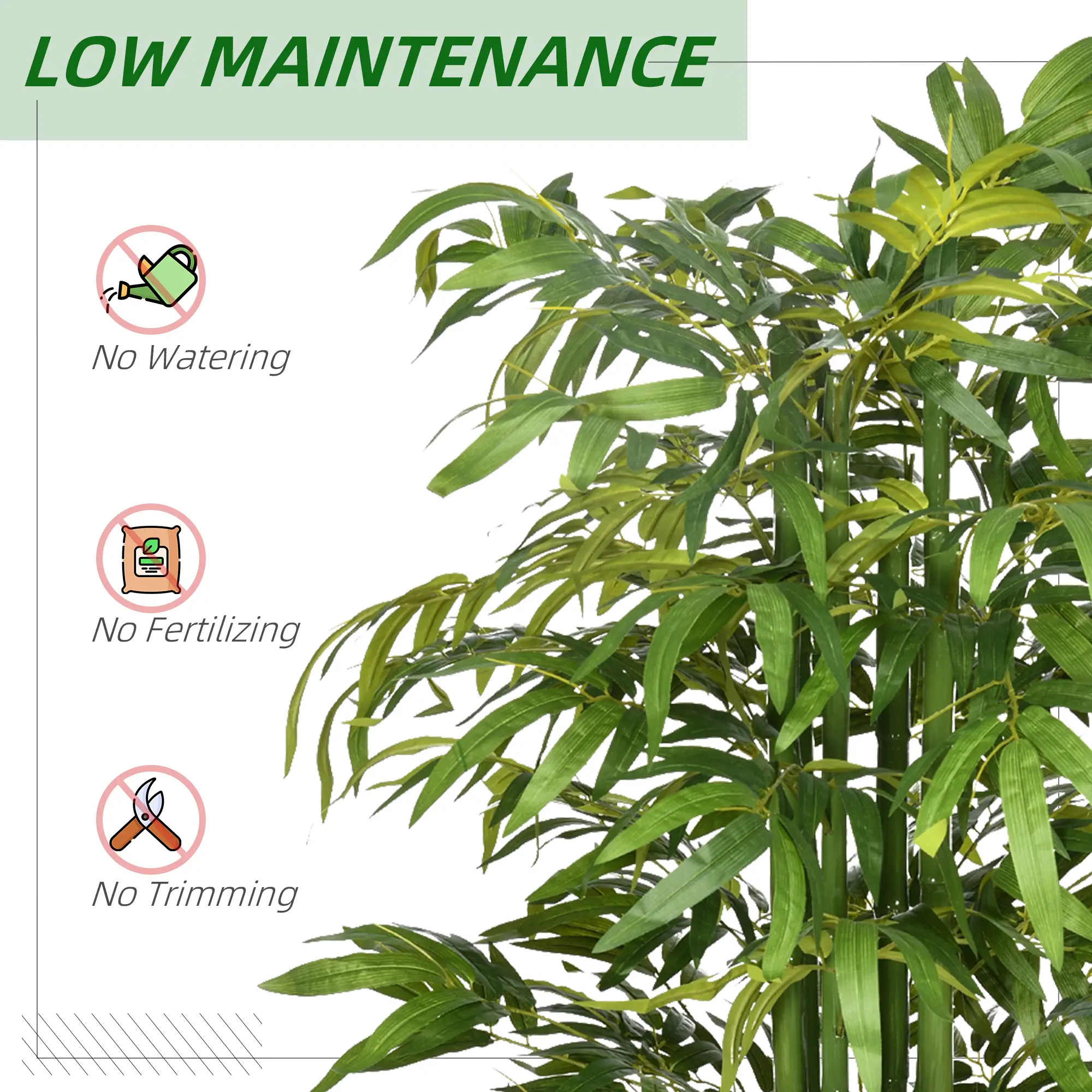 Set of 2 6 FT Artificial Bamboo Trees in Pot, Home Office Decor, Green - Image 6