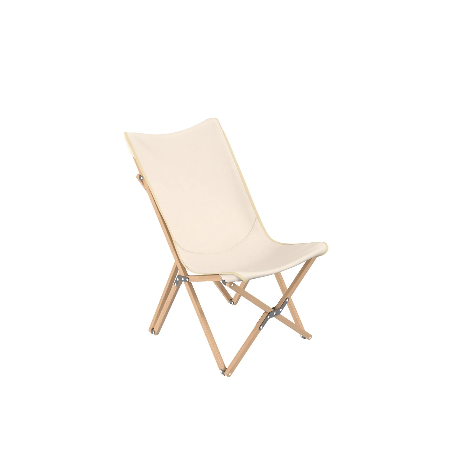 Set Of 2 Bamboo Dorm Chair With Storage Pocket, Beige - Image 5