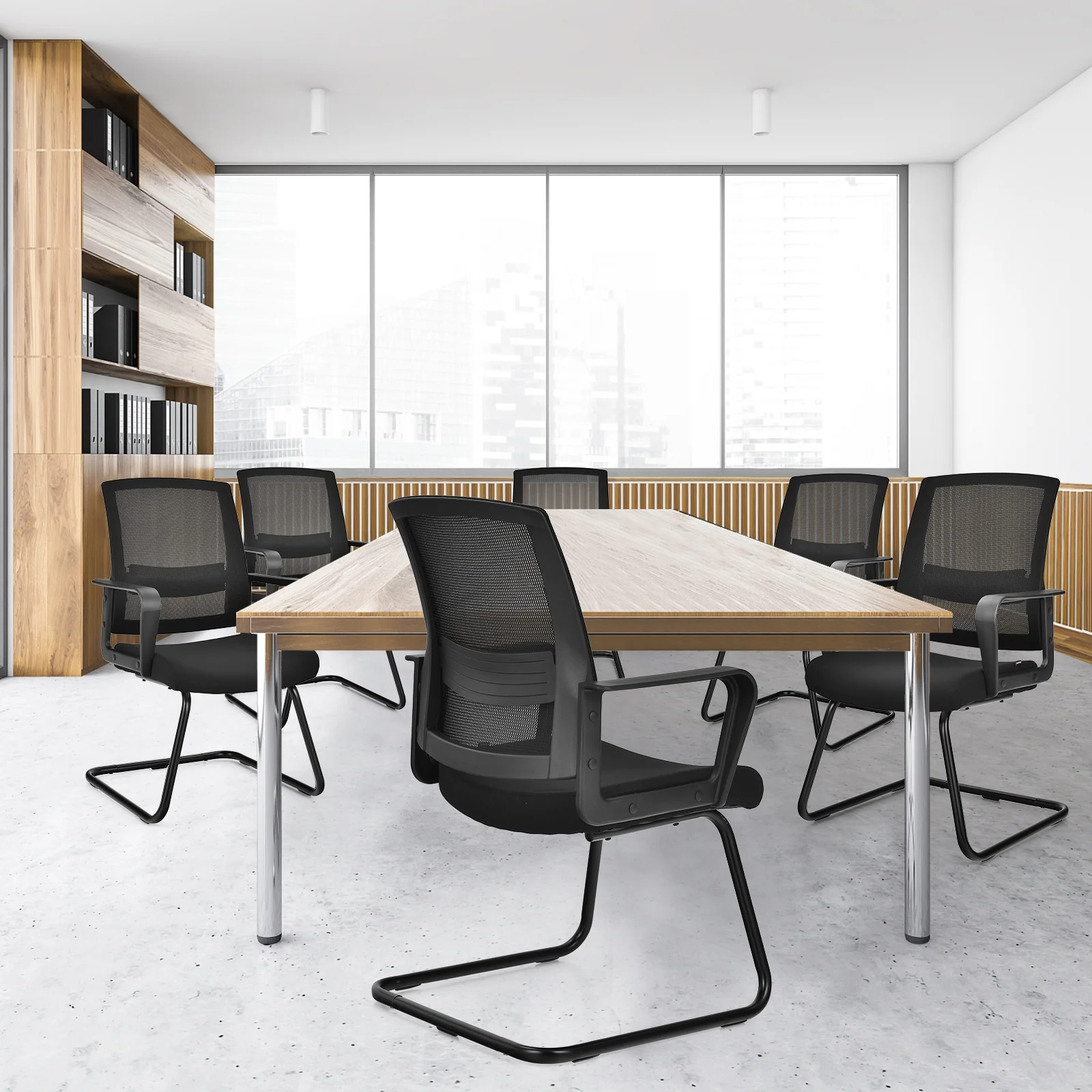 Set Of 2 Conference Chairs, Lumbar Support, Black - Image 10