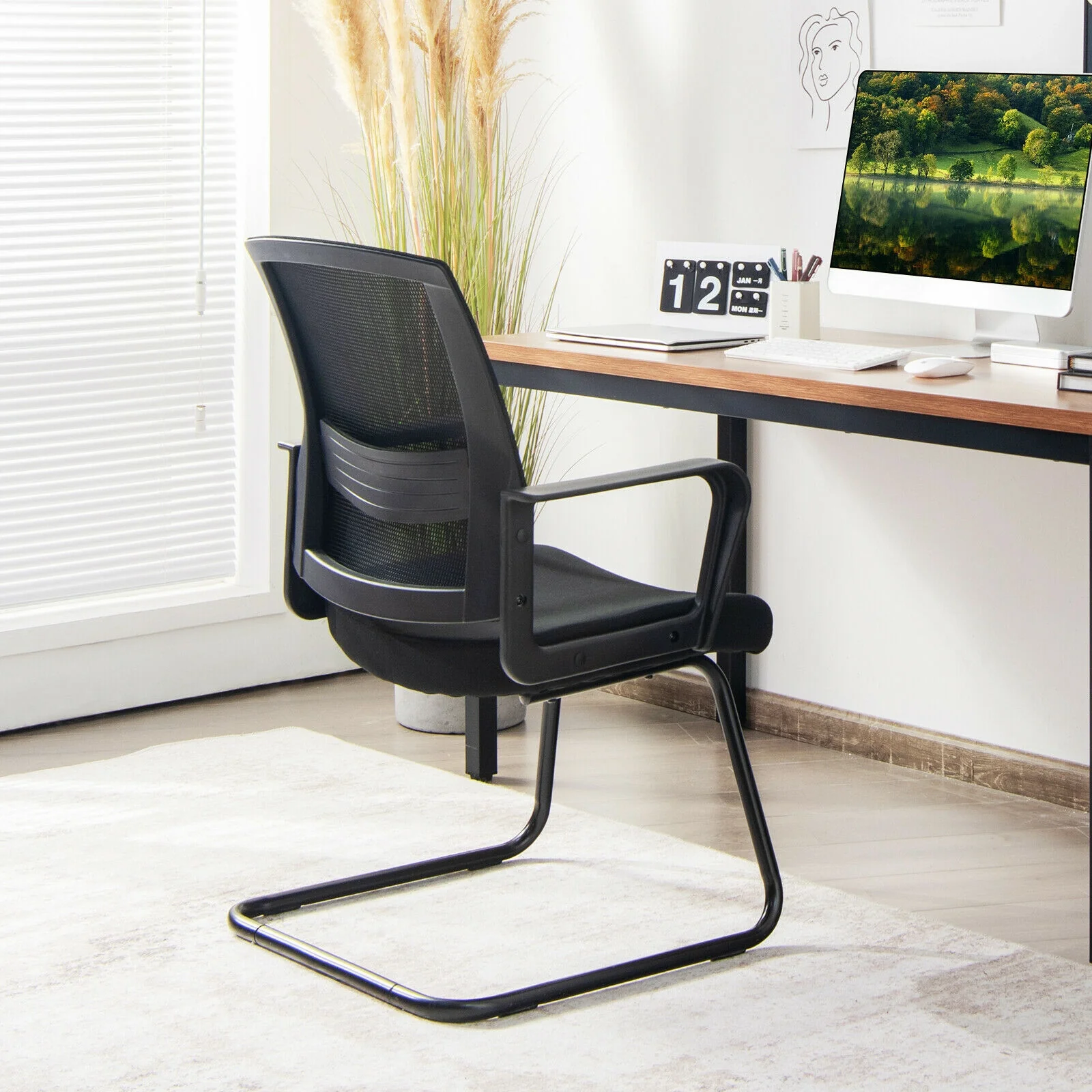 Set Of 2 Conference Chairs, Lumbar Support, Black - Image 7