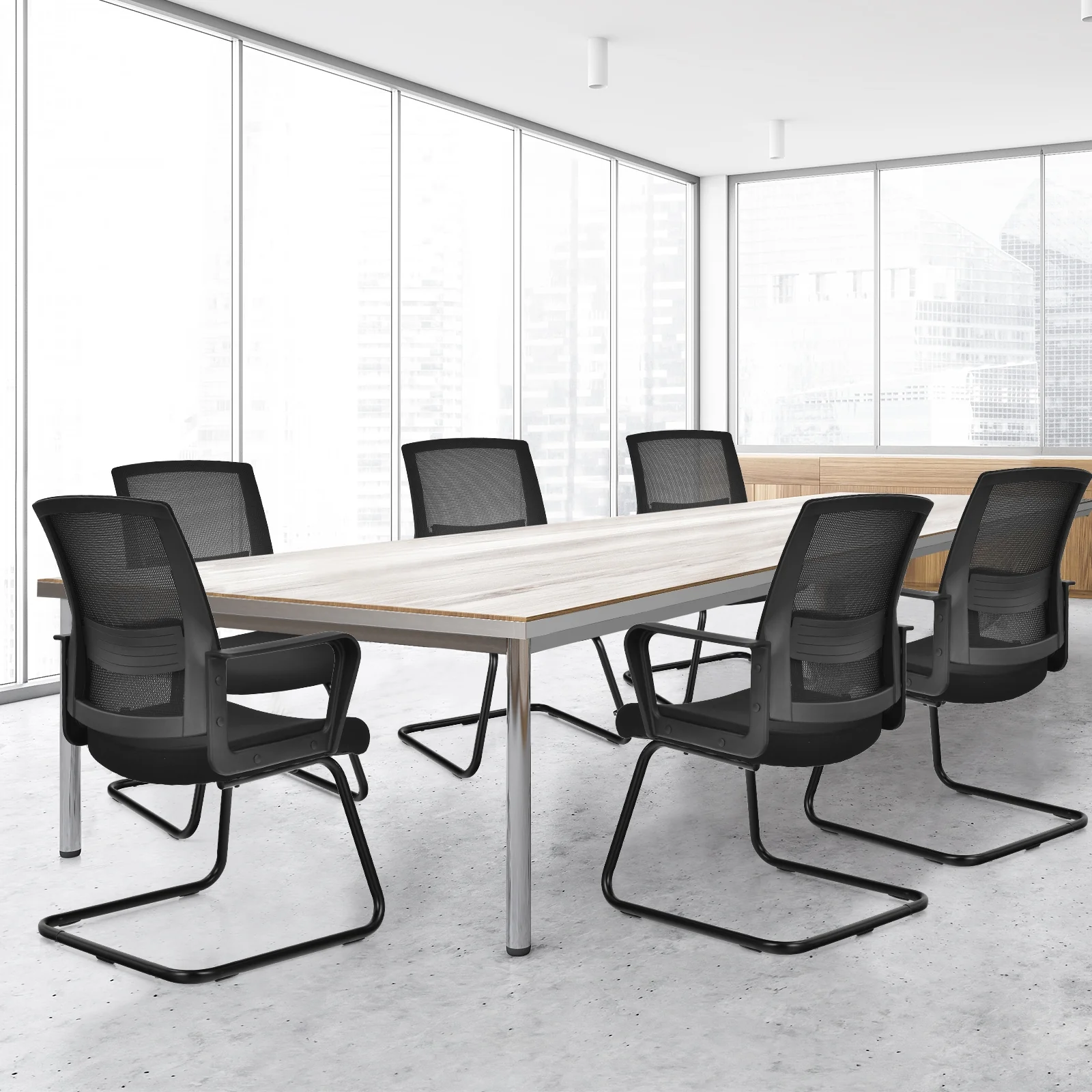 Set Of 2 Conference Chairs, Lumbar Support, Black - Image 8