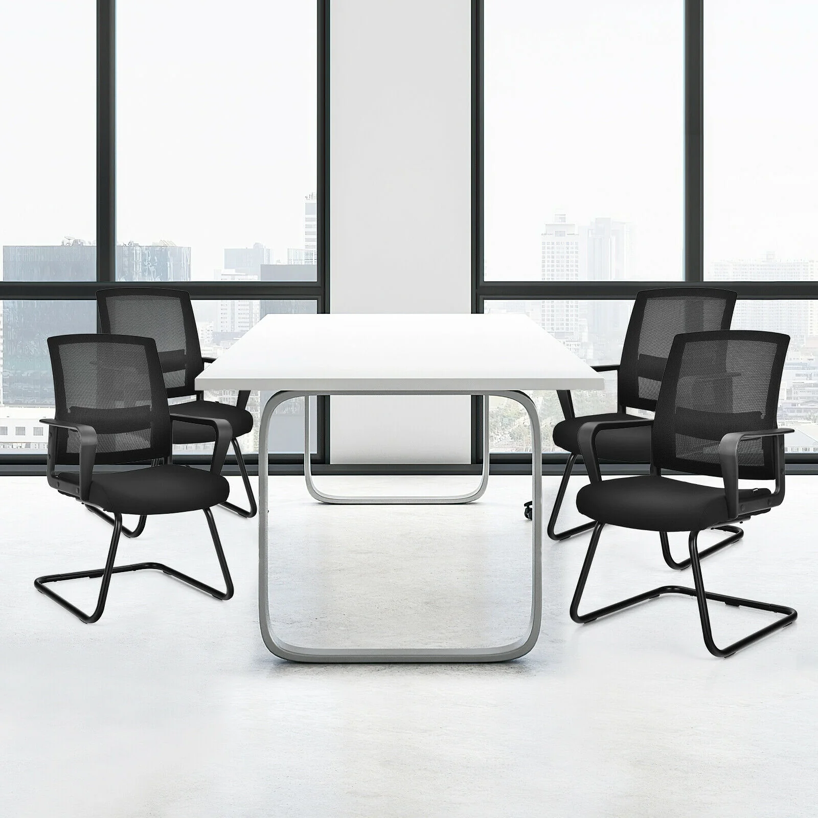 Set Of 2 Conference Chairs, Lumbar Support, Black - Image 9