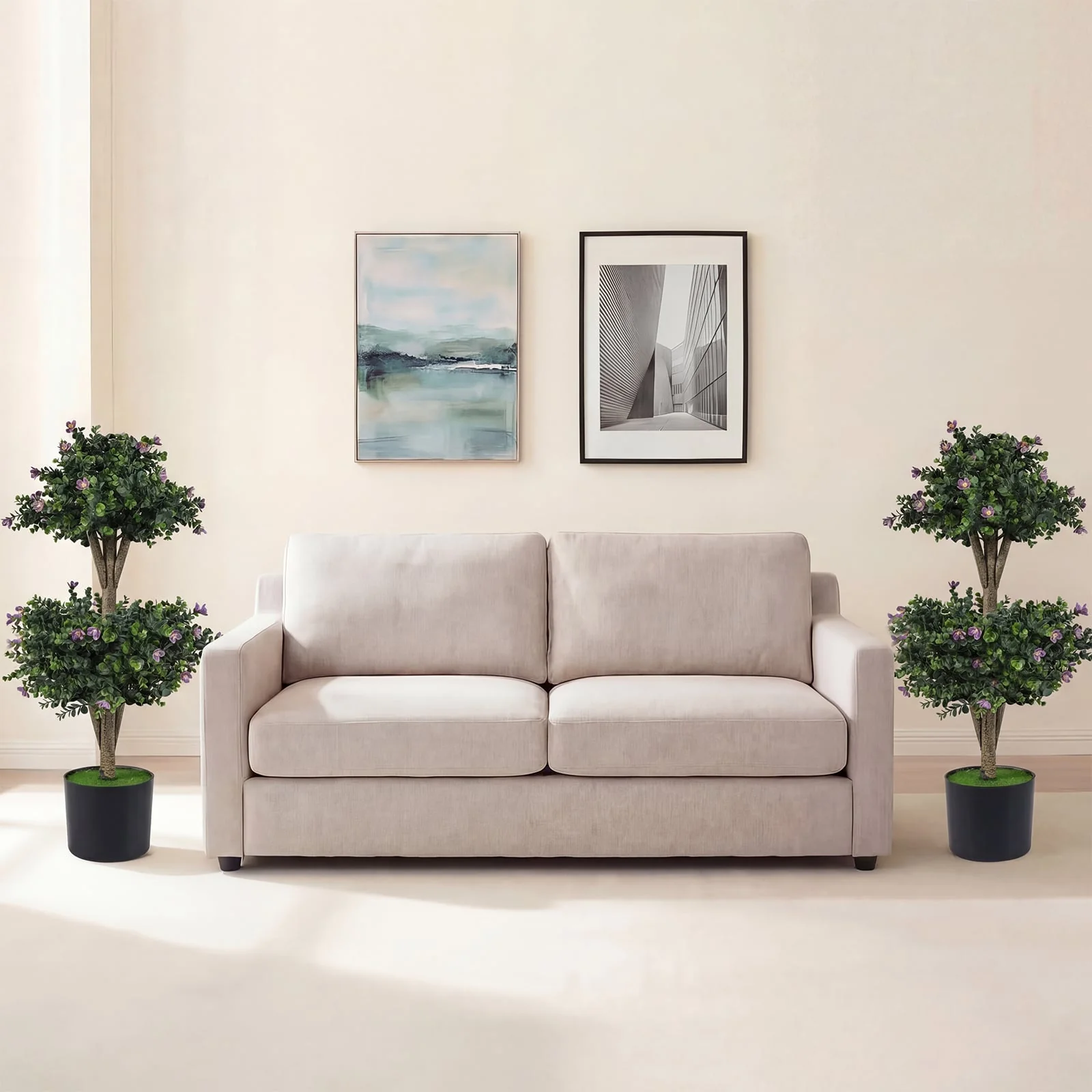 Set Of 2 Faux Bush Plant, 41 Blossoms, Multicolor - Image 3