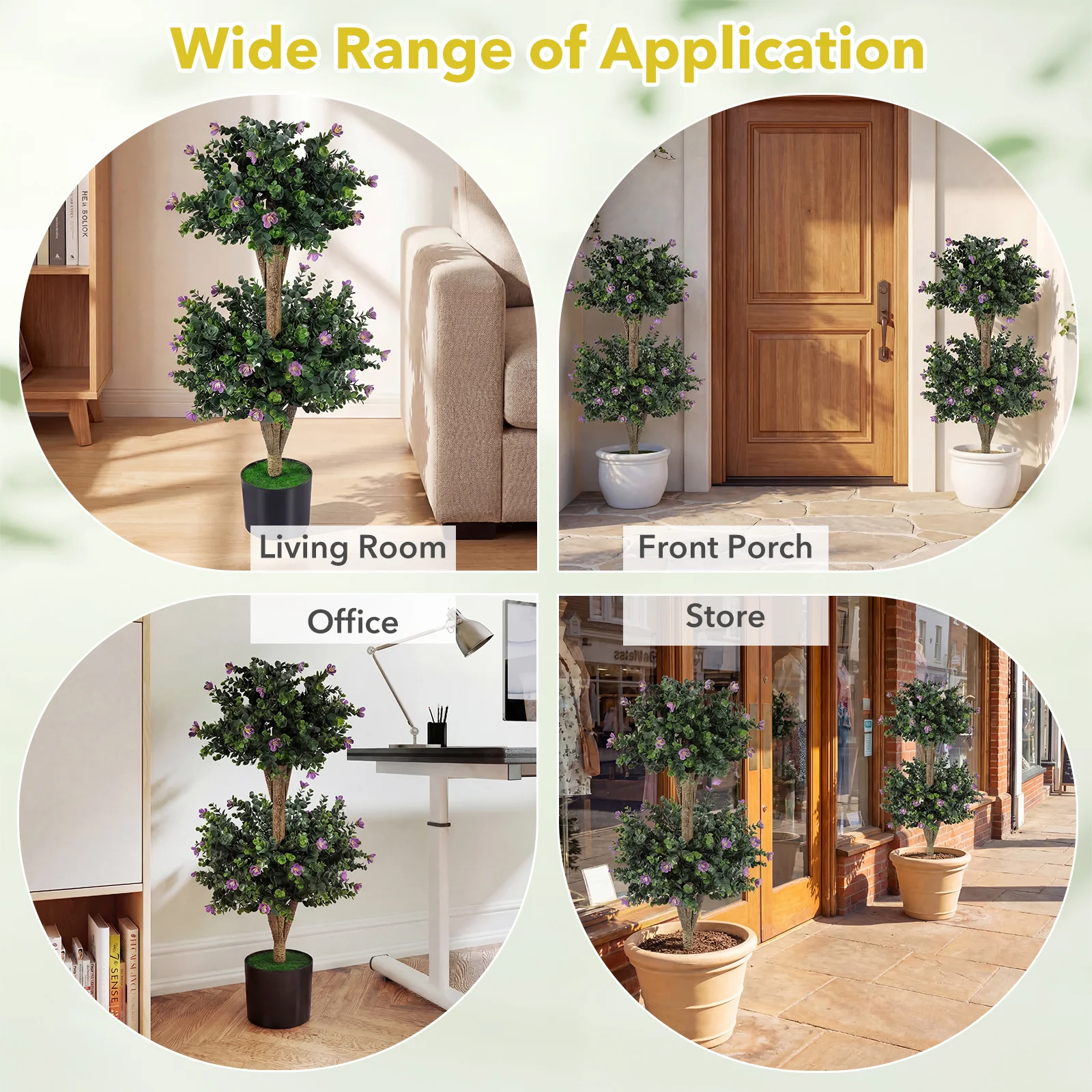Set Of 2 Faux Bush Plant, 41 Blossoms, Multicolor - Image 7