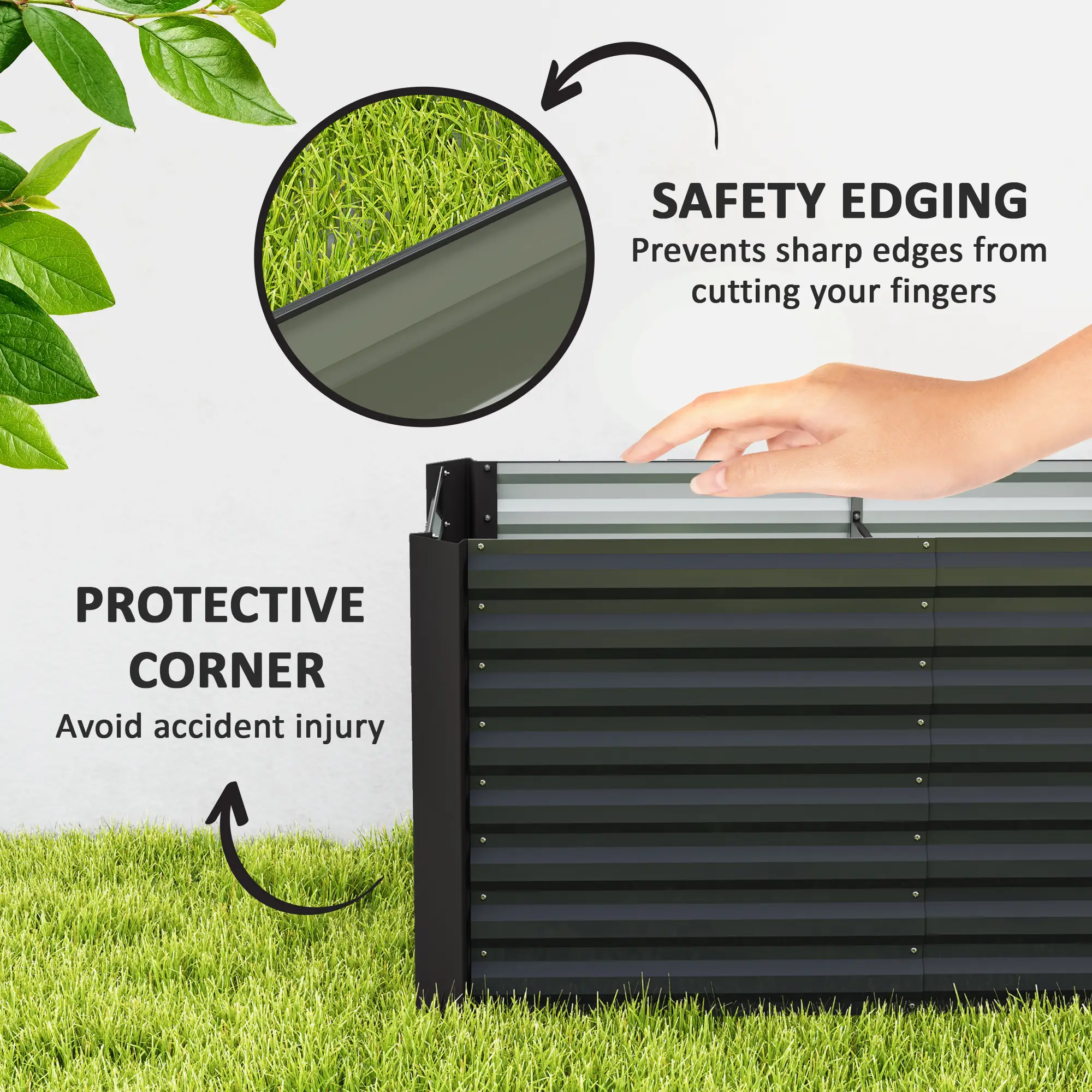 Set Of 2 Galvanized Metal Planters, 4' X 2' X 2' Raised Garden Bed, Dark Grey - Image 6