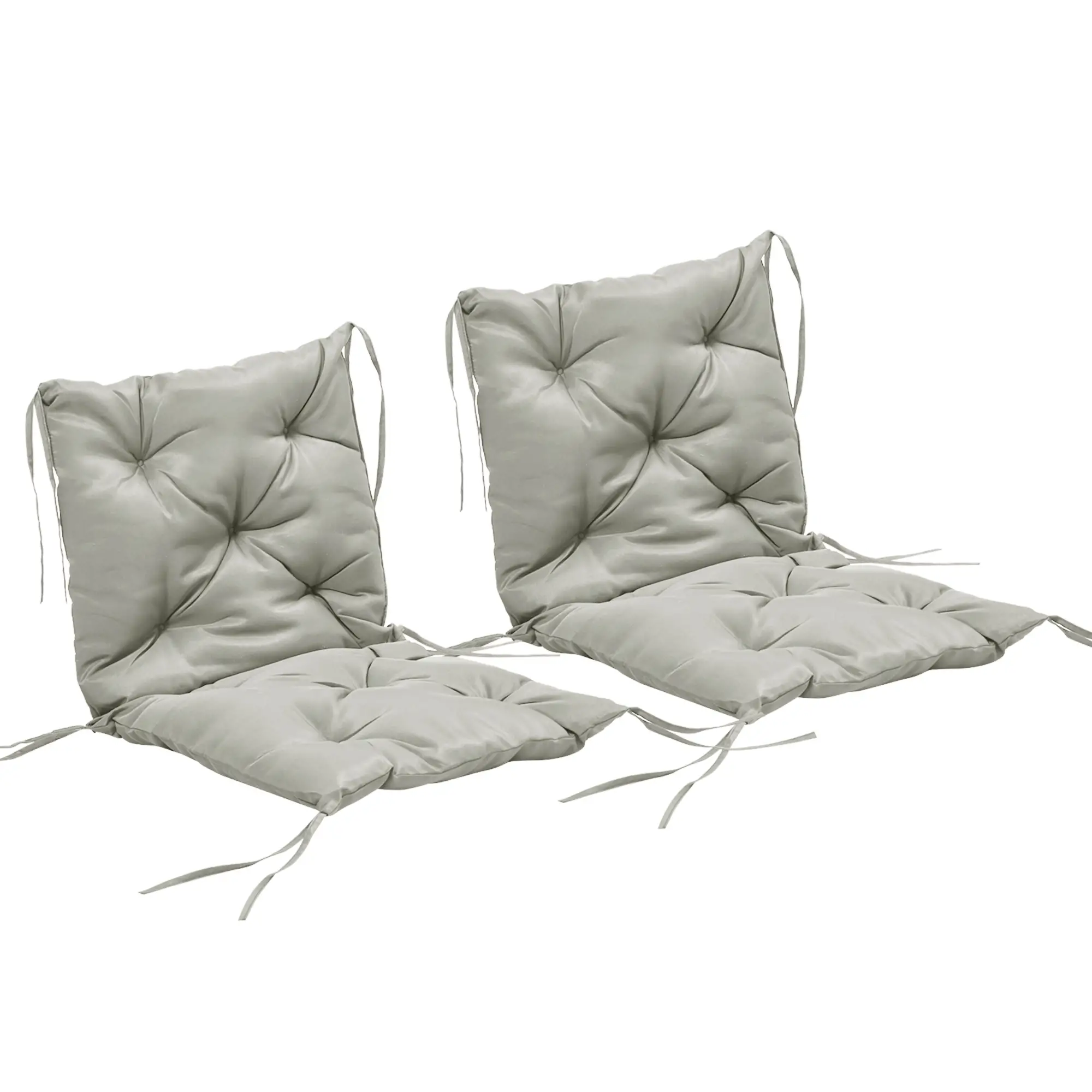 Set of 2 Garden Chair Cushions, Seat Pad with Backrest, Outdoor & Indoor Use