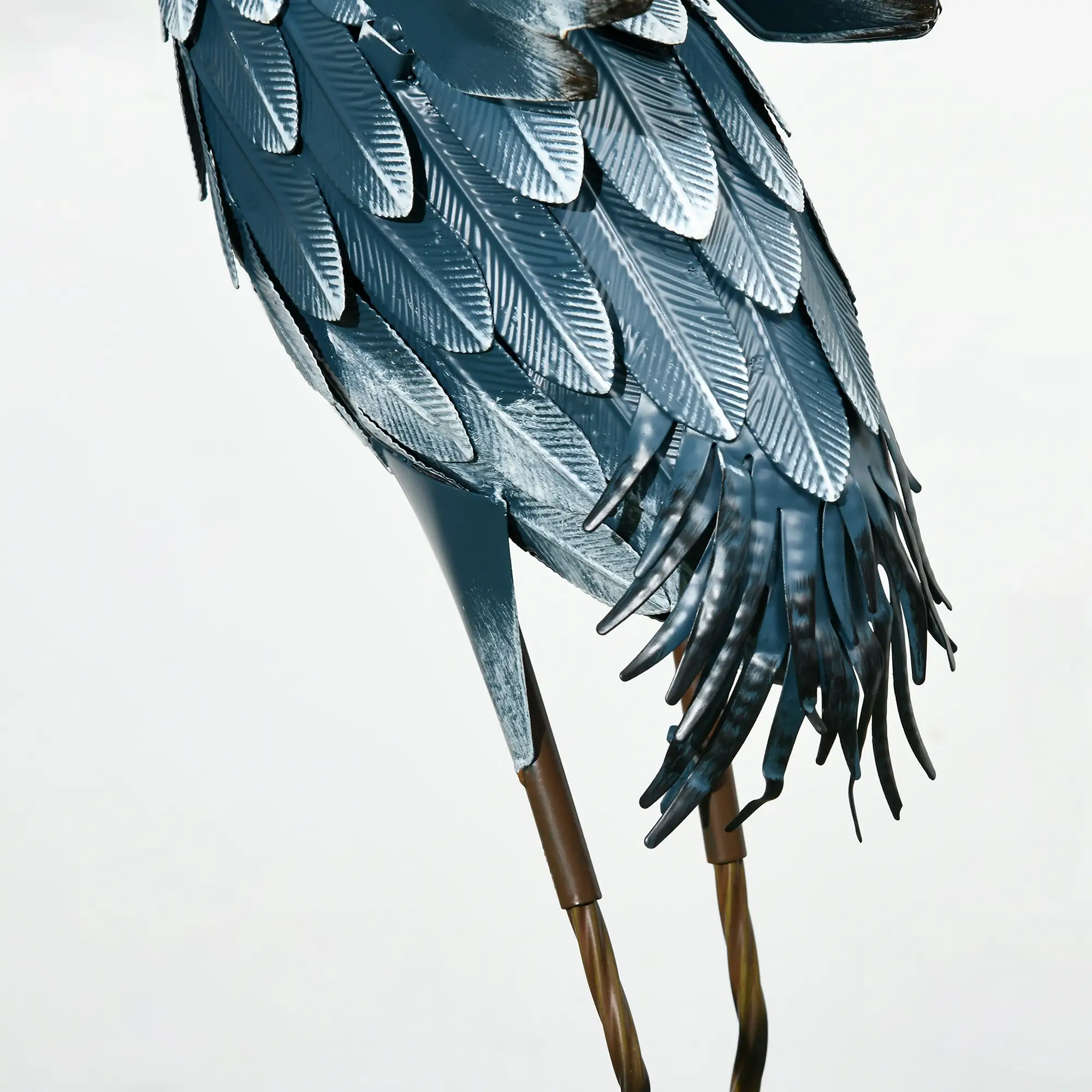 Set of 2 Garden Sculptures, Heron Statues, 29" & 27.5", Blue - Image 9