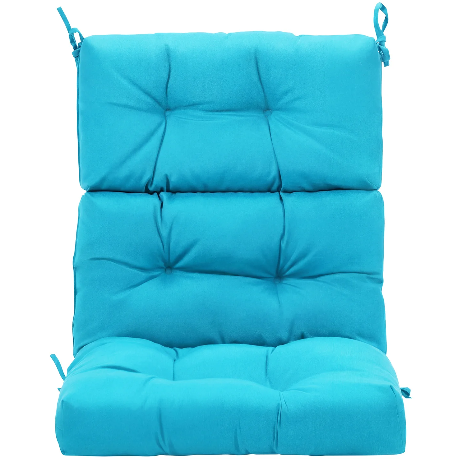 Set Of 2 High Back Chair Cushions, Turquoise - Image 9