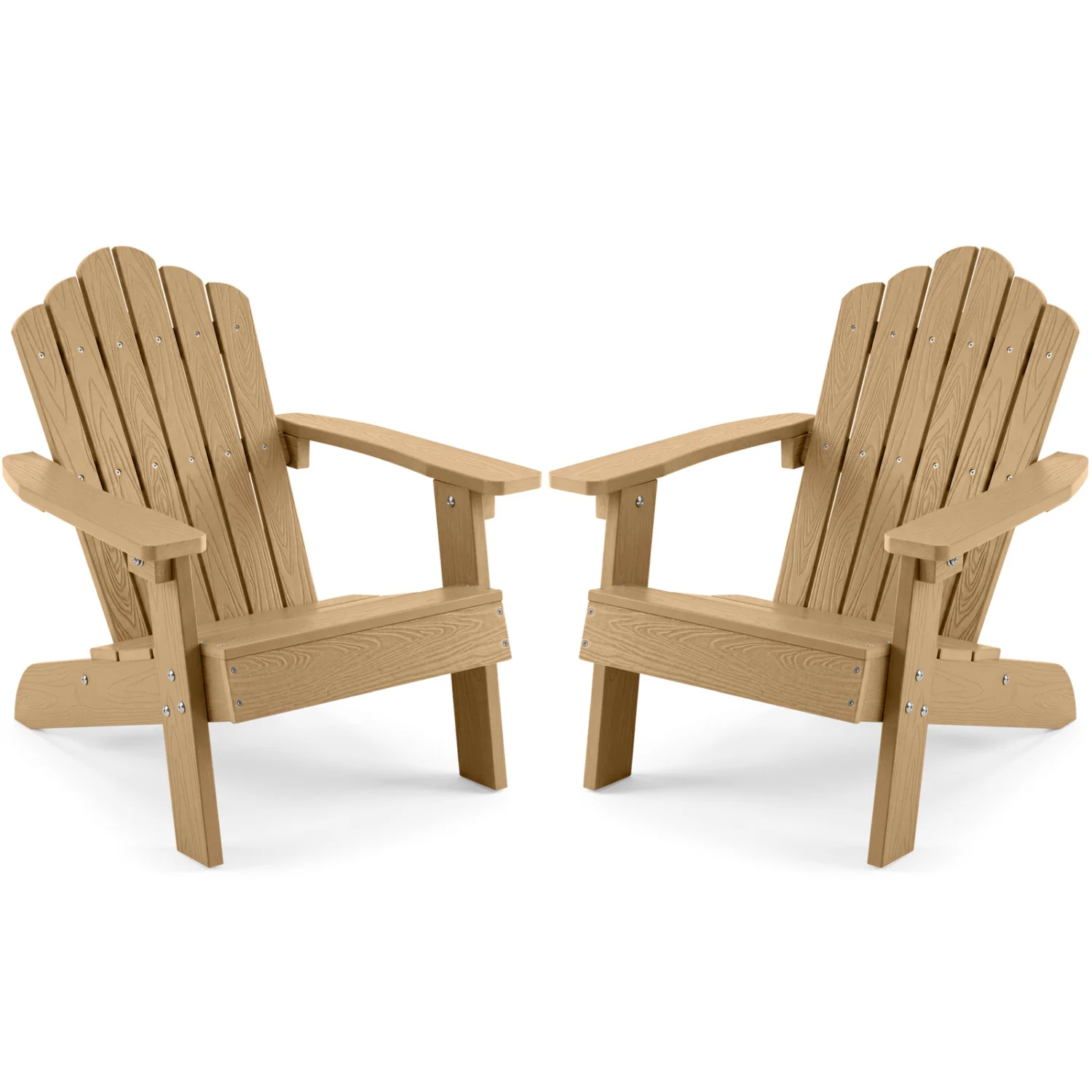 Set of 2 Kids Adirondack Chairs, Outdoor, Brown