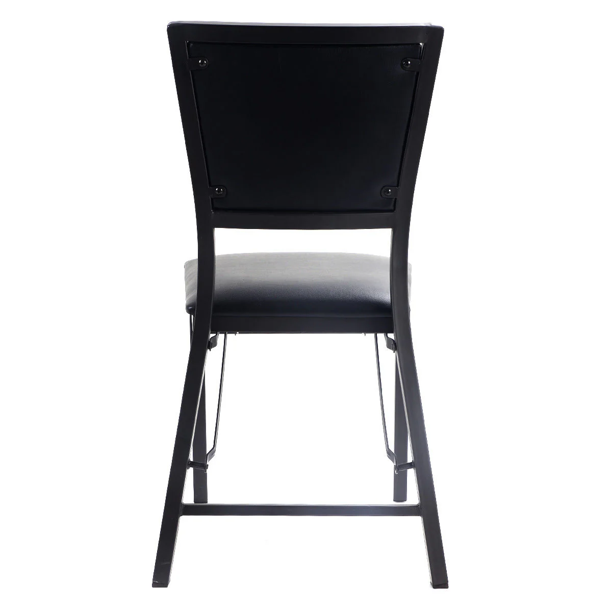 Set of 2 Metal Folding Dining Chairs, Space Saving Design, Black - Image 10