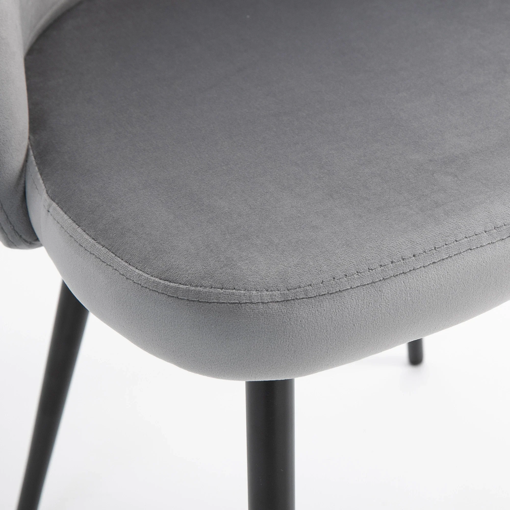 Set of 2 Mid-Back Dining Chairs, Velvet Upholstery, Dark Blue - Image 10