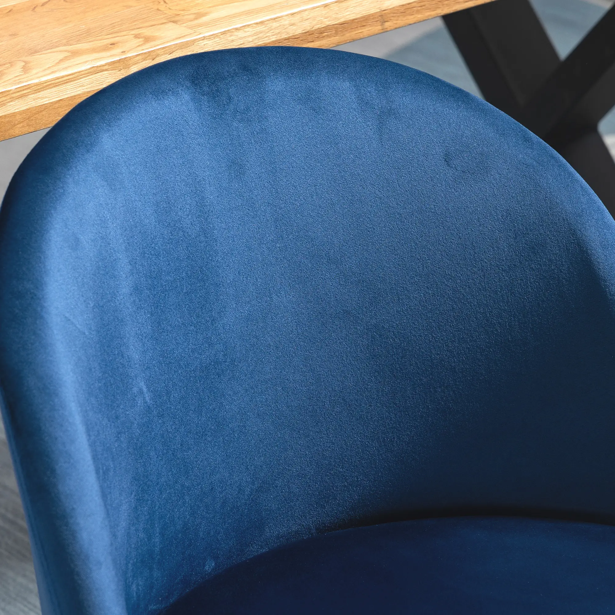 Set of 2 Mid-Back Dining Chairs, Velvet Upholstery, Dark Blue, Dark Blue - Image 9