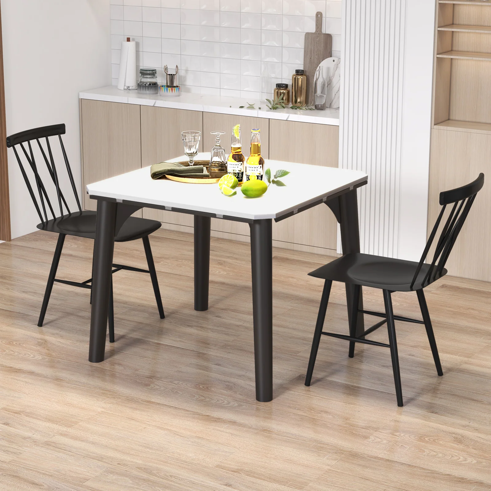 Set Of 2 Modern Dining Chairs, Black - Image 2