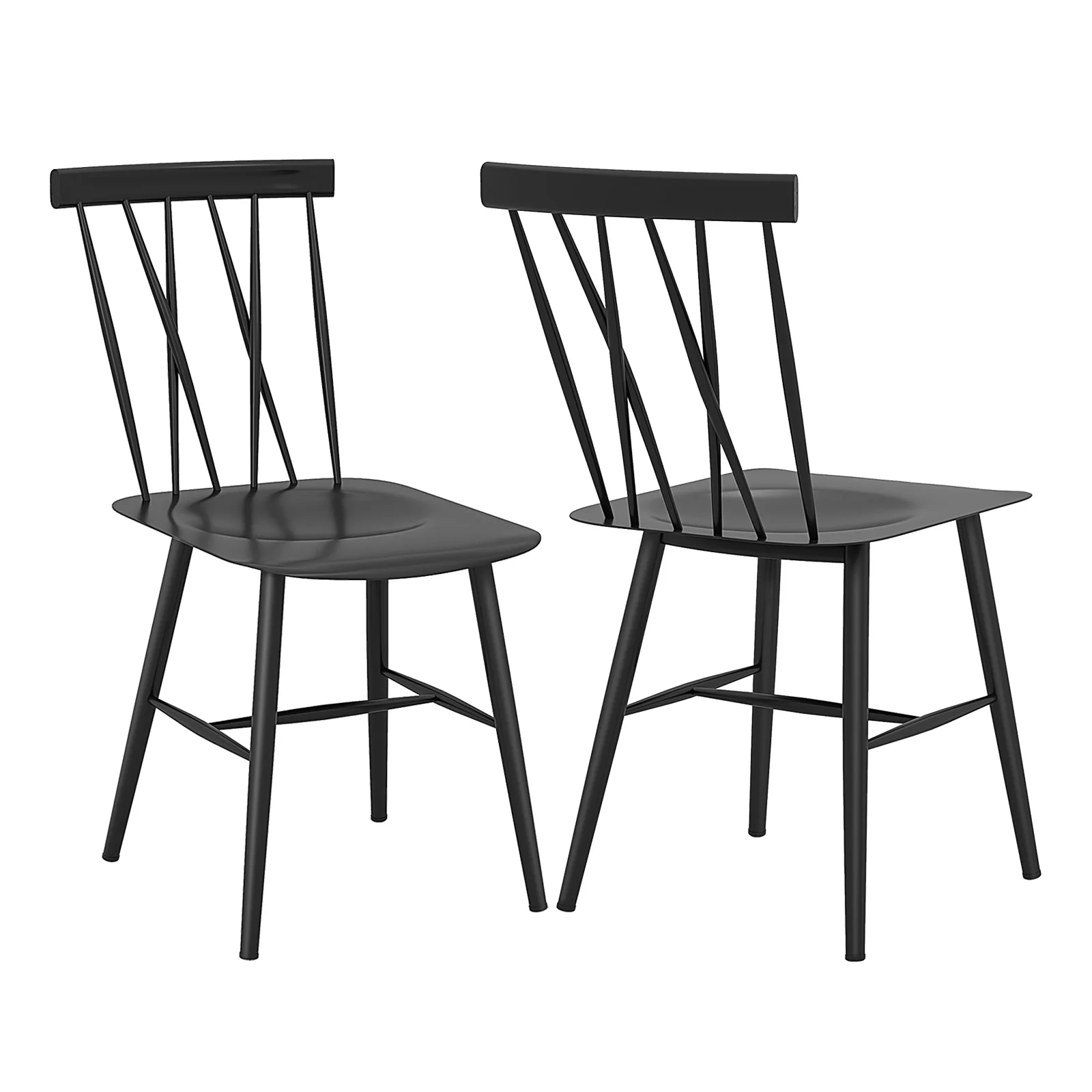 Set Of 2 Modern Dining Chairs, Black - Image 4