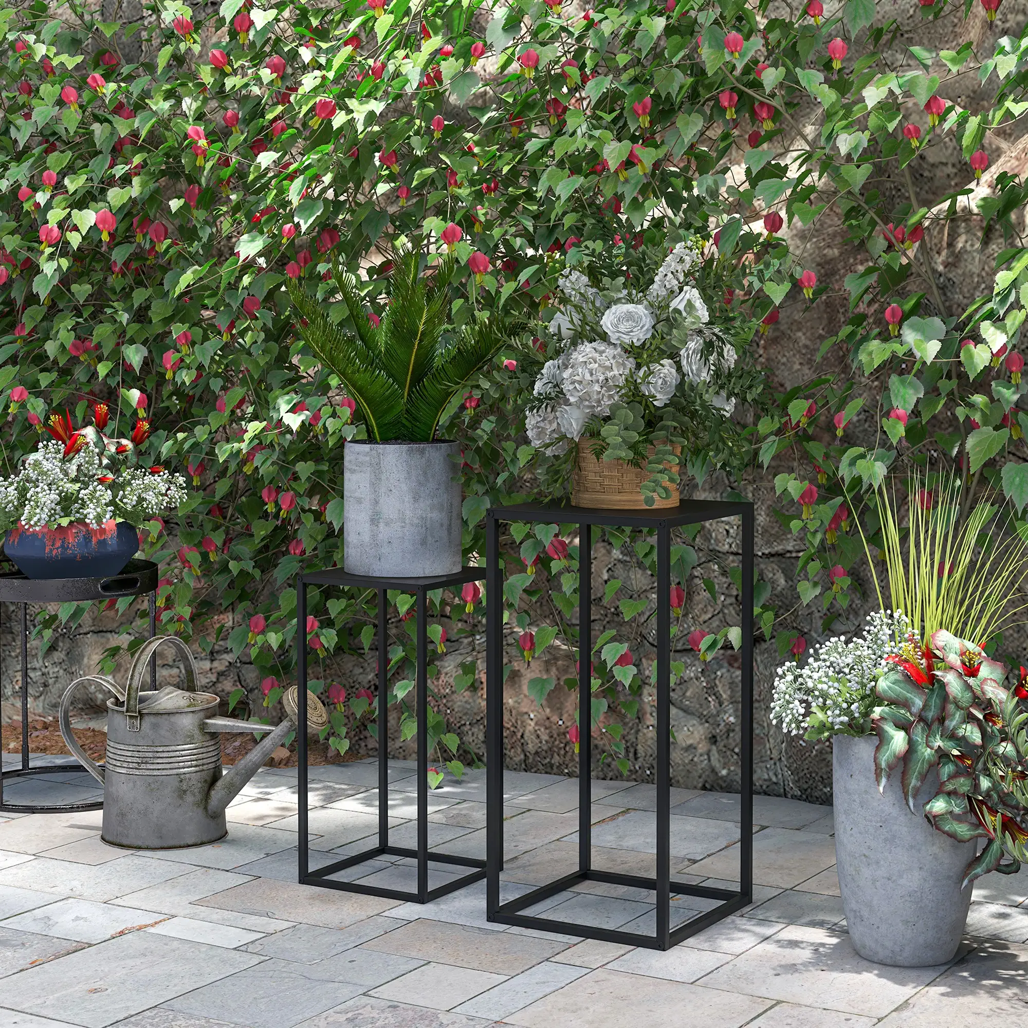 Set of 2 Plant Stands, Decorative Flower Display Holder for Living Room Balcony - Image 7