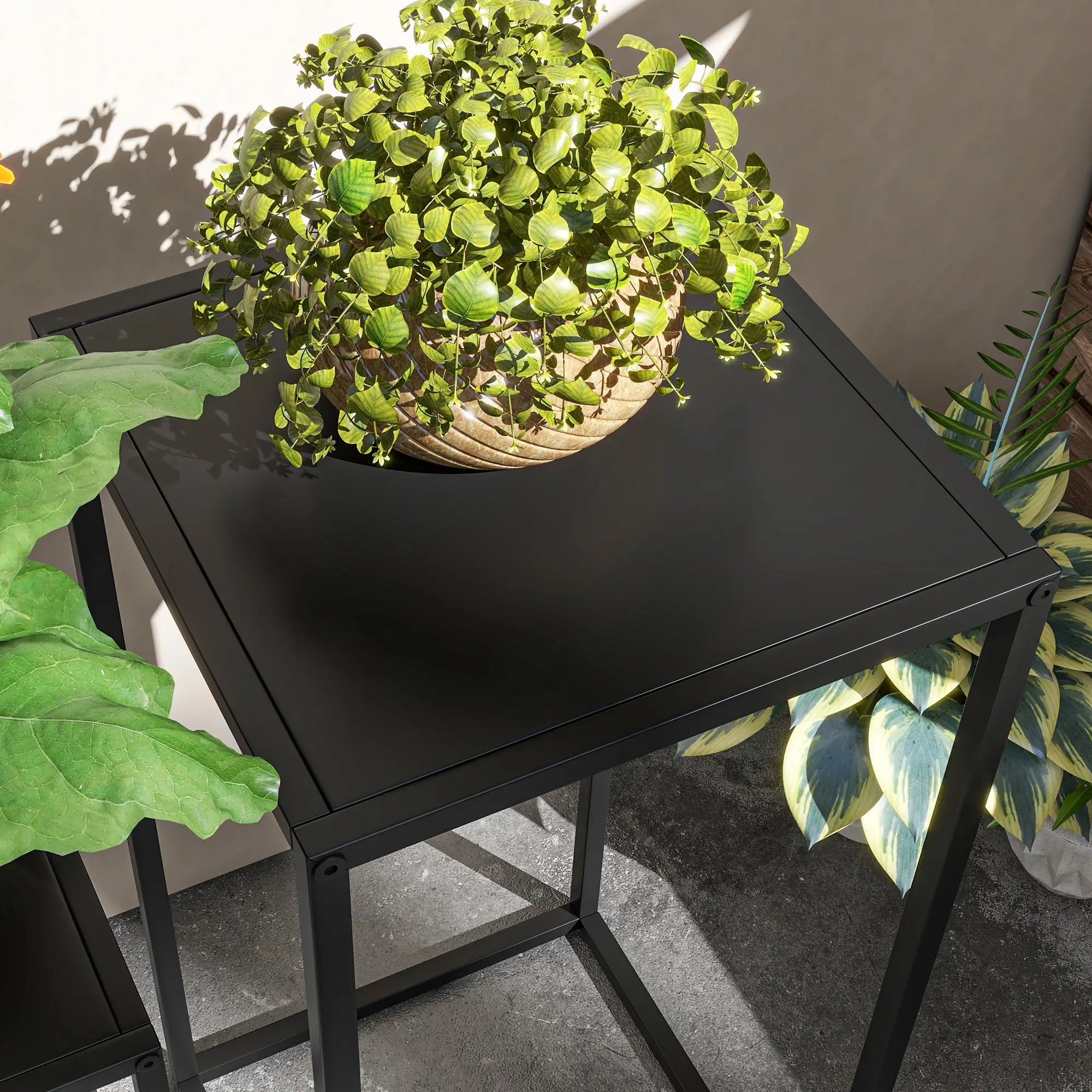 Set of 2 Plant Stands, Decorative Flower Display Holder for Living Room Balcony - Image 9