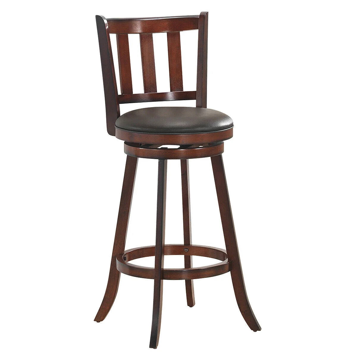 Set Of 2 Wood Swivel Counter Height Bar Stools, 29 Inch, Brown - Image 8