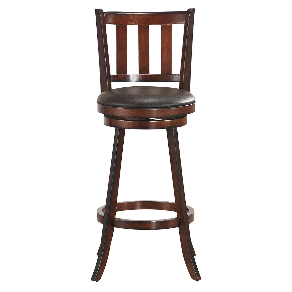 Set Of 2 Wood Swivel Counter Height Bar Stools, 29 Inch, Brown - Image 9