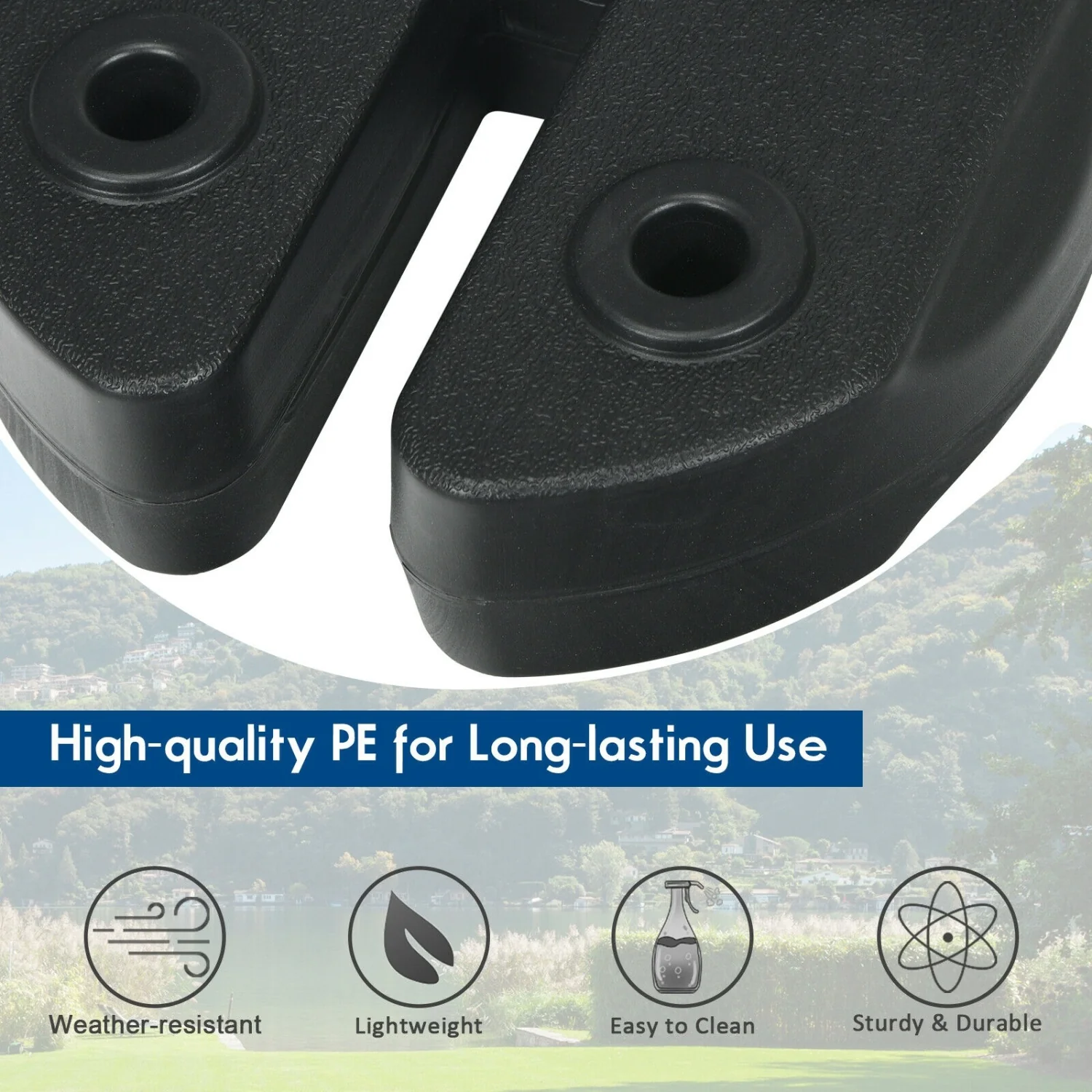 Set Of 4 Canopy Weights 20Lbs Weight Plate Kit, Black - Image 9