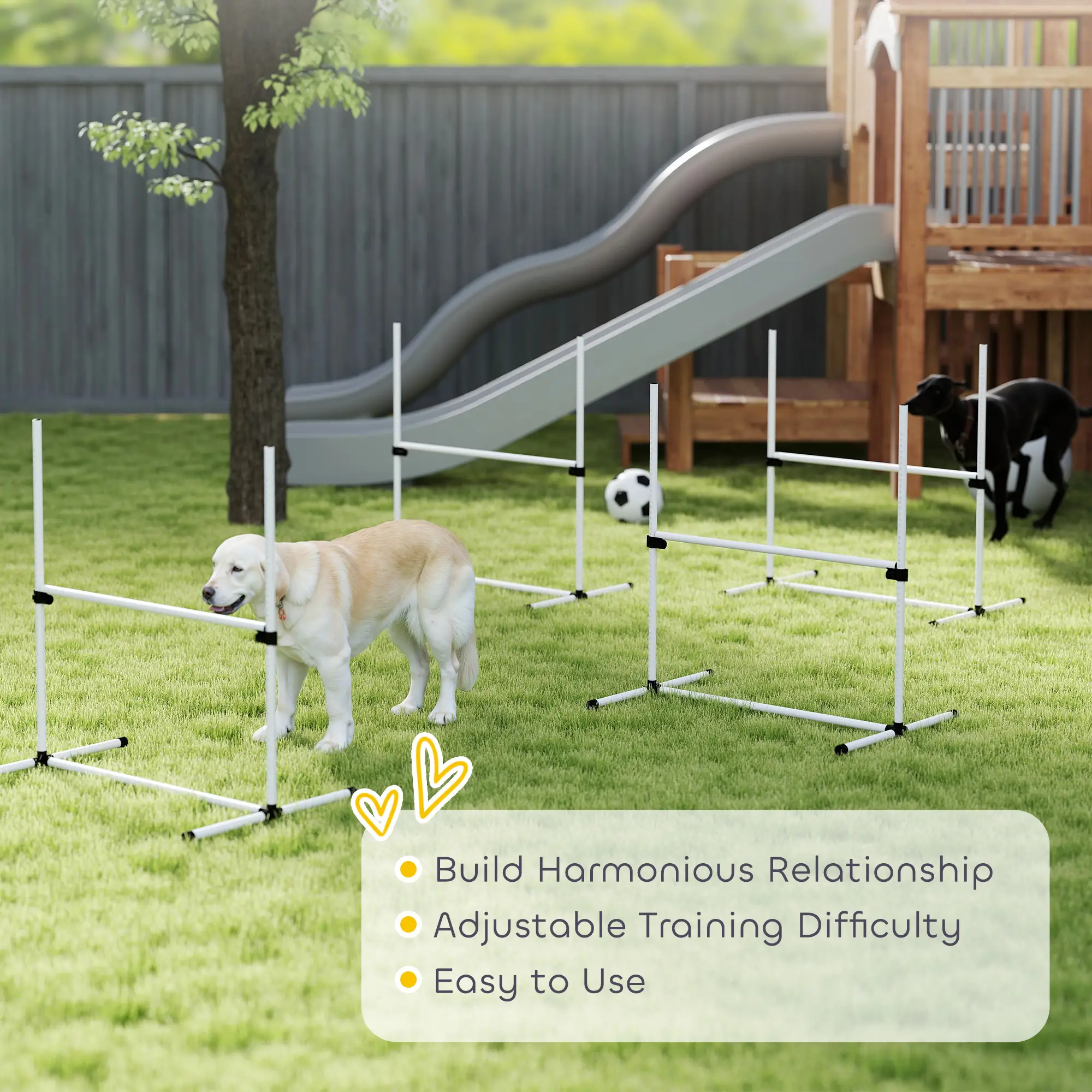 Set of 4 Dog Agility Training Jump Bars, Adjustable, White - Image 7