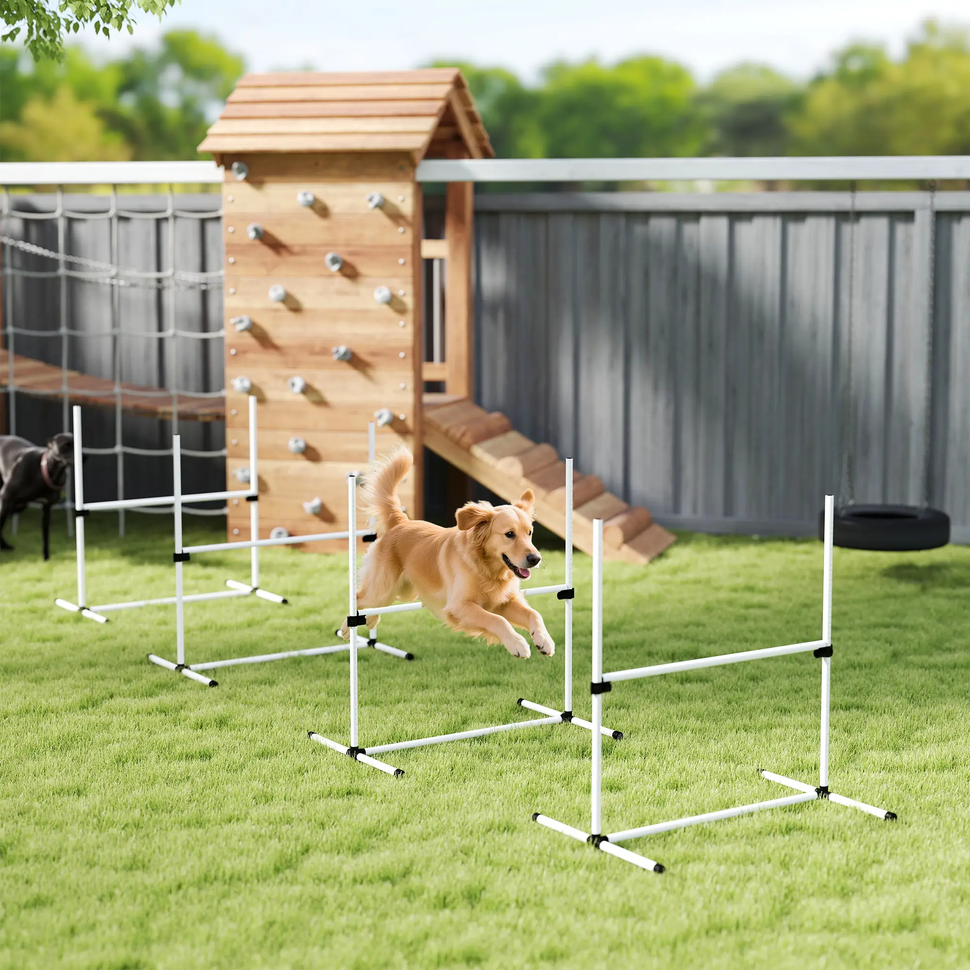 Set of 4 Dog Agility Training Jump Bars, Adjustable, White - Image 8
