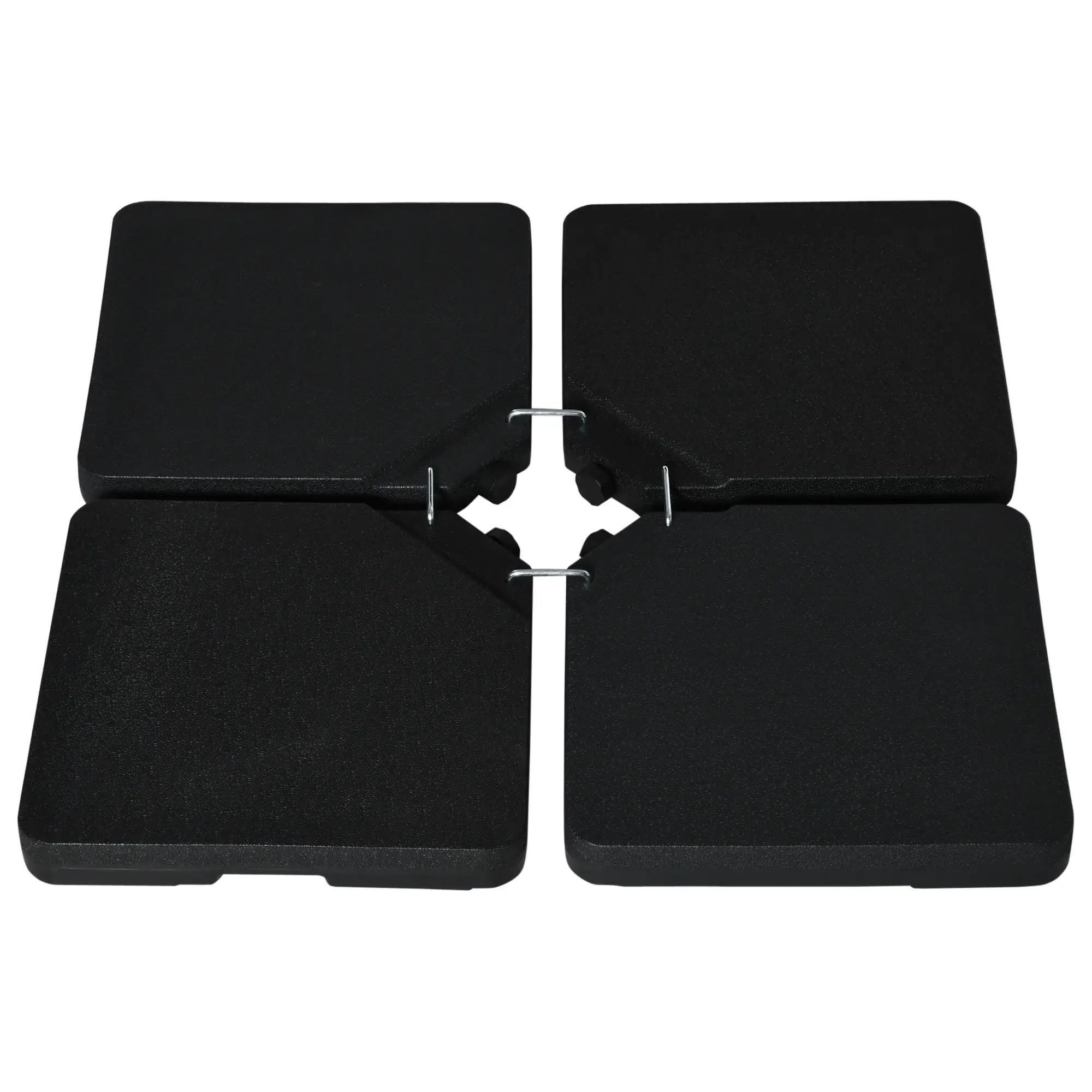 Set of 4 Parasol Base Stand Weights, Fills with Sand or Water, Black - Image 11