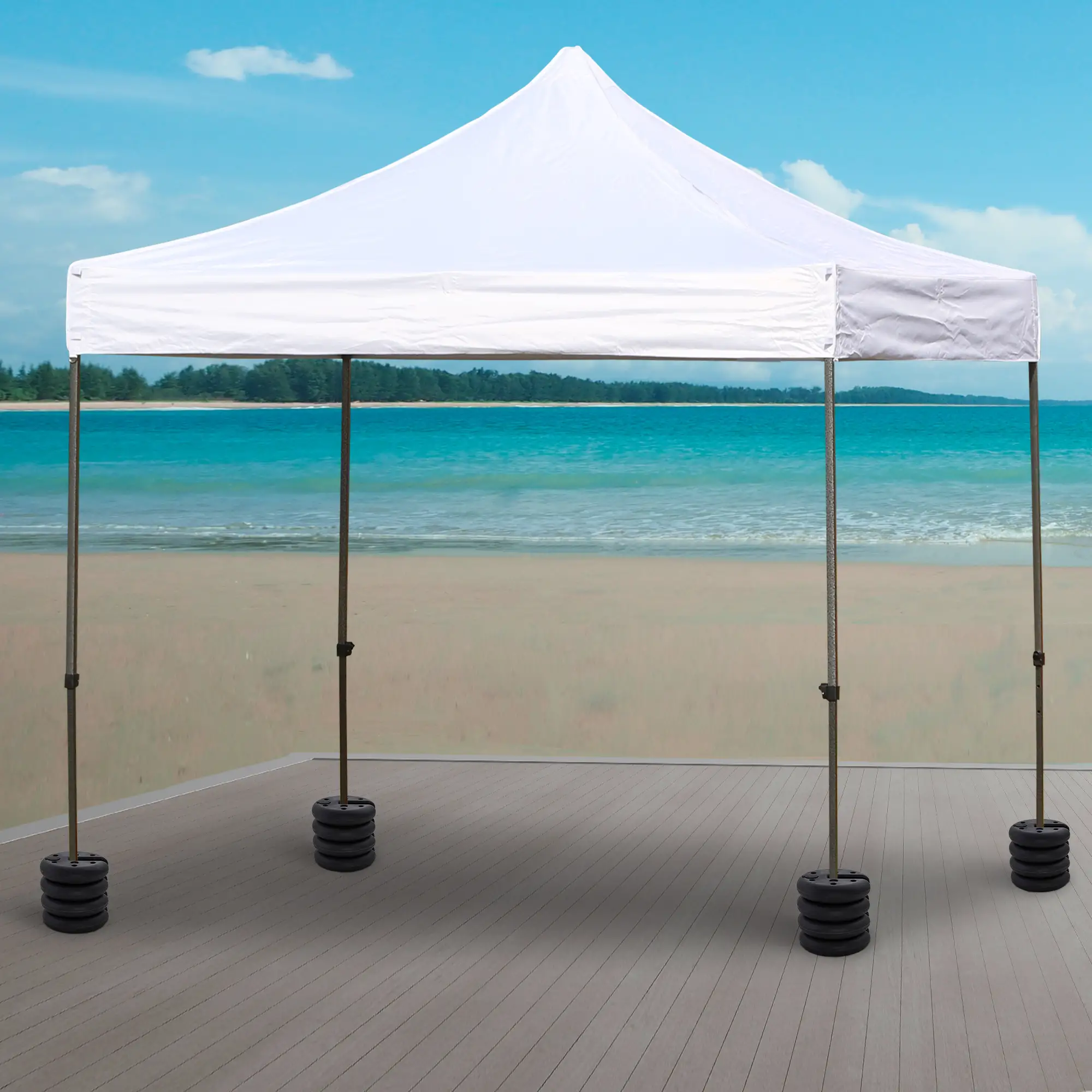 Set of 4 Party Tent Canopy Weight Plates, Gazebo Anchor Base Weights - Image 8