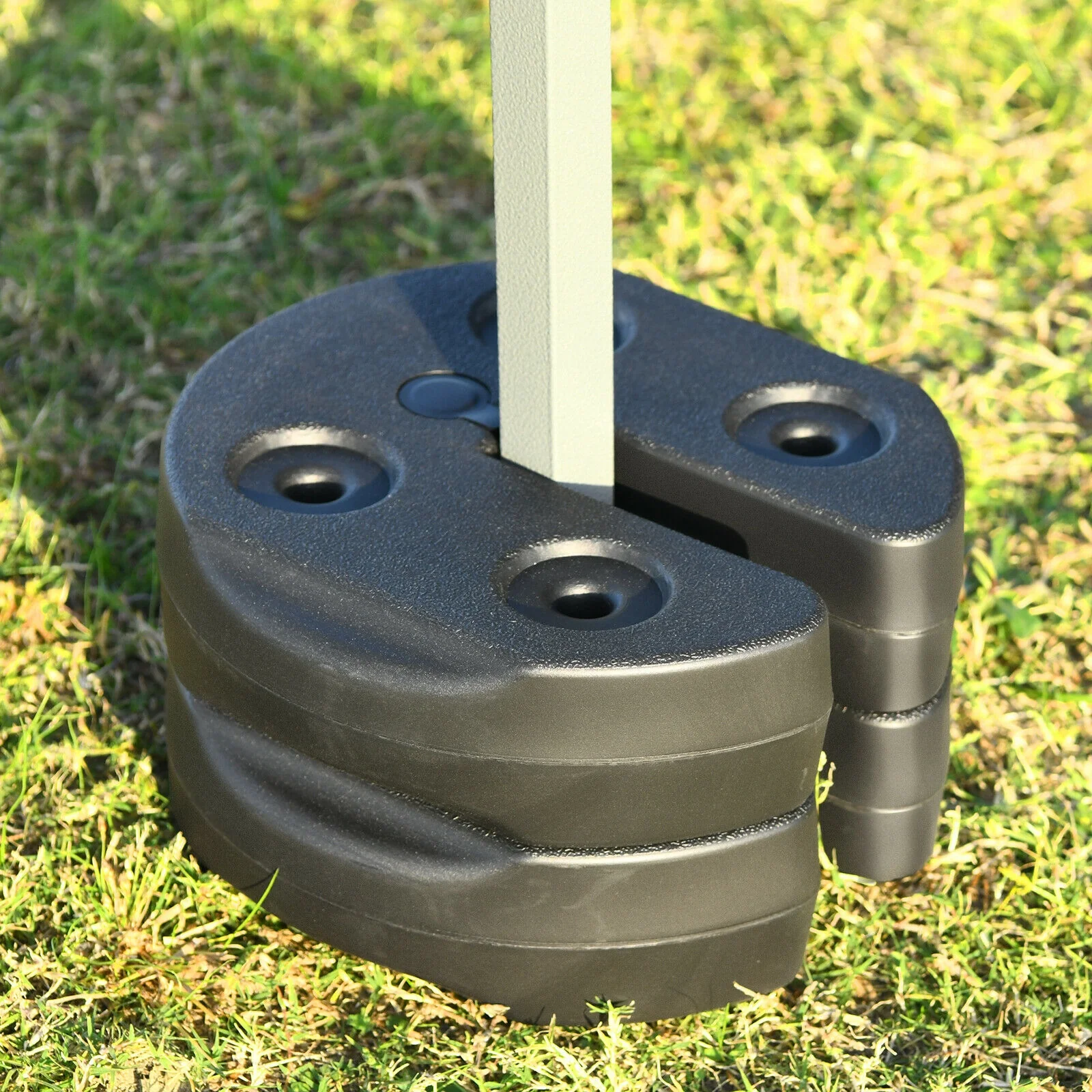 Set Of 6 Canopy Weights, 30lbs Weight Plate Kit, Black - Image 2