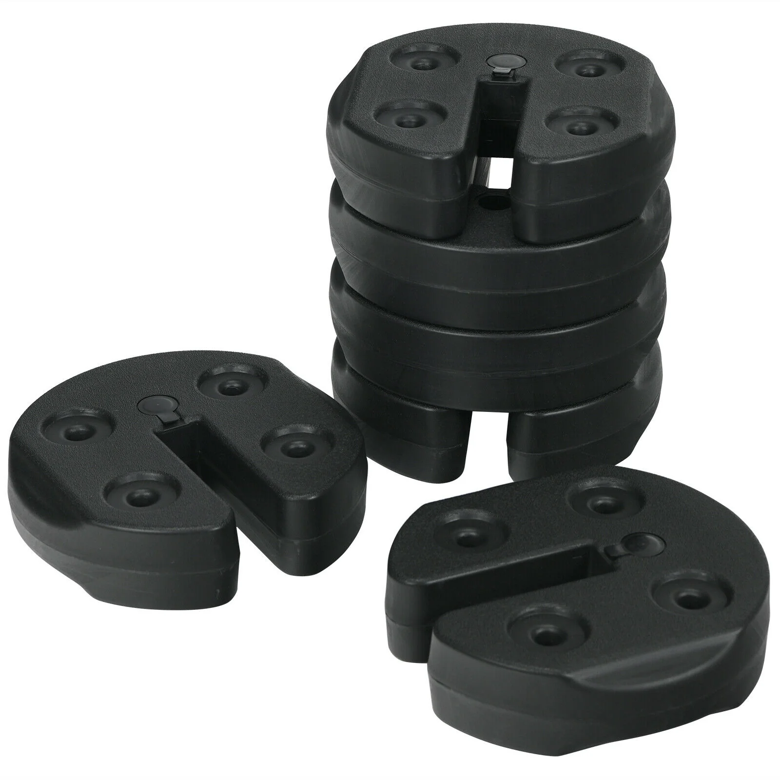 Set Of 6 Canopy Weights, 30lbs Weight Plate Kit, Black - Image 4