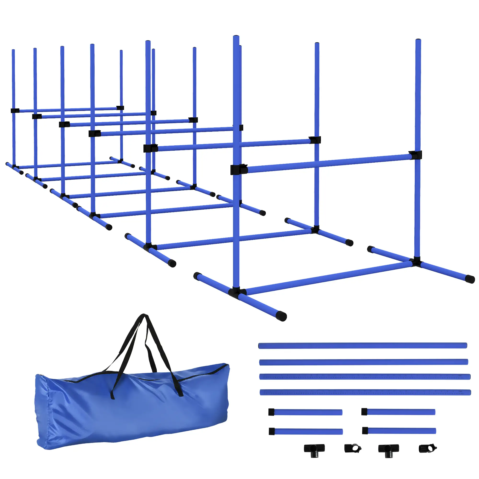 Set of 6 Dog Agility Training Jump Bars, Adjustable, Blue - Image 11