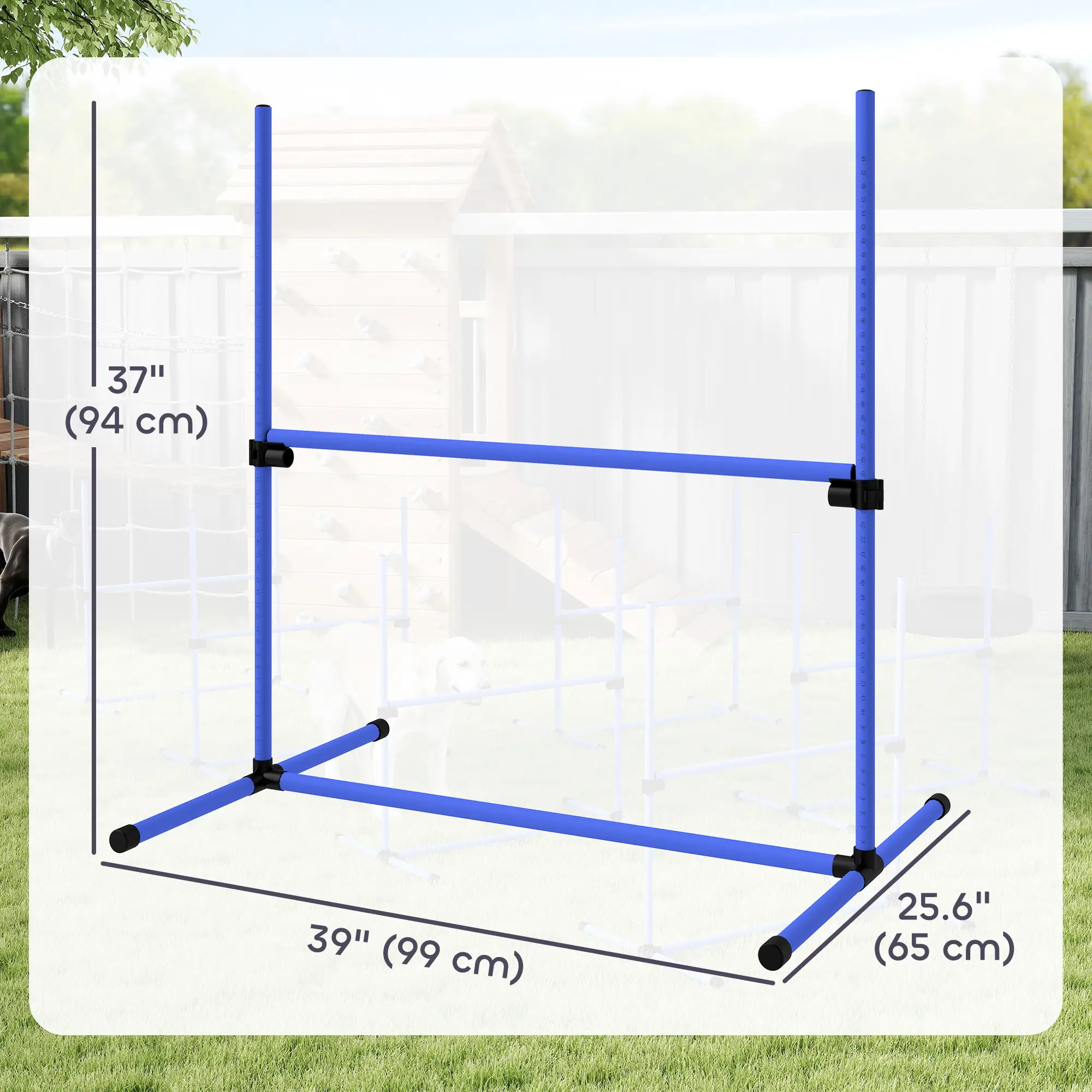 Set of 6 Dog Agility Training Jump Bars, Adjustable, Blue - Image 3