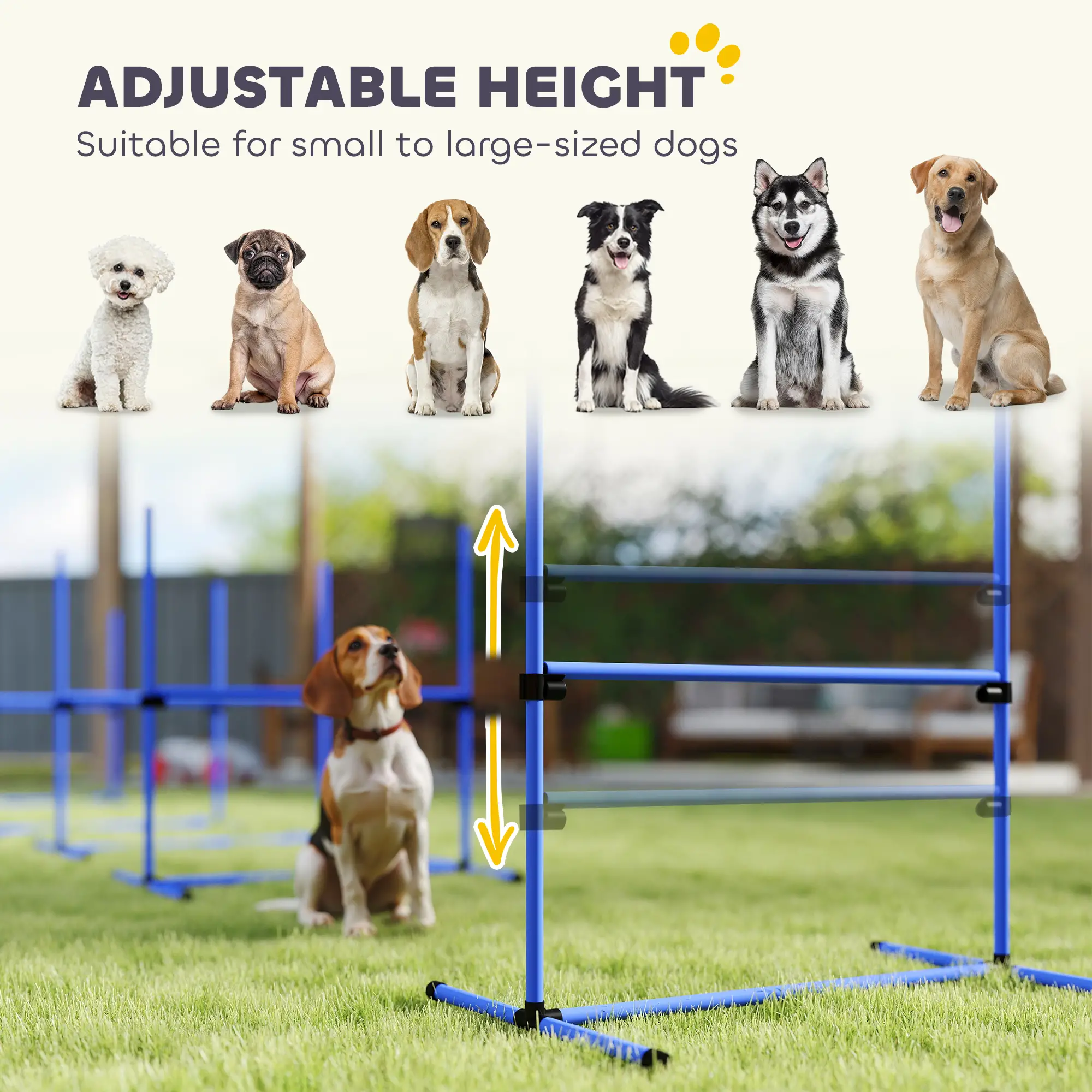 Set of 6 Dog Agility Training Jump Bars, Adjustable, Blue - Image 4