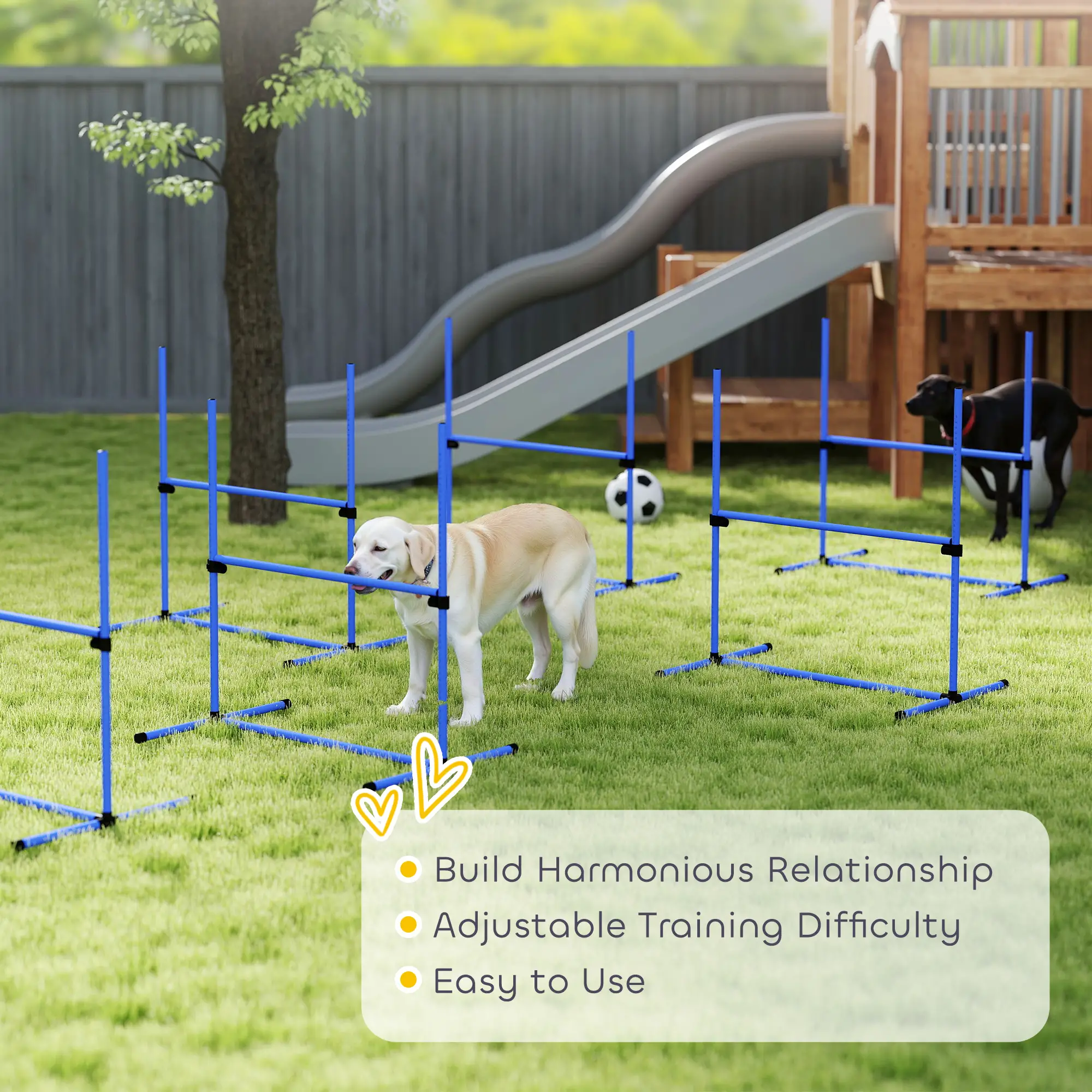 Set of 6 Dog Agility Training Jump Bars, Adjustable, Blue - Image 7