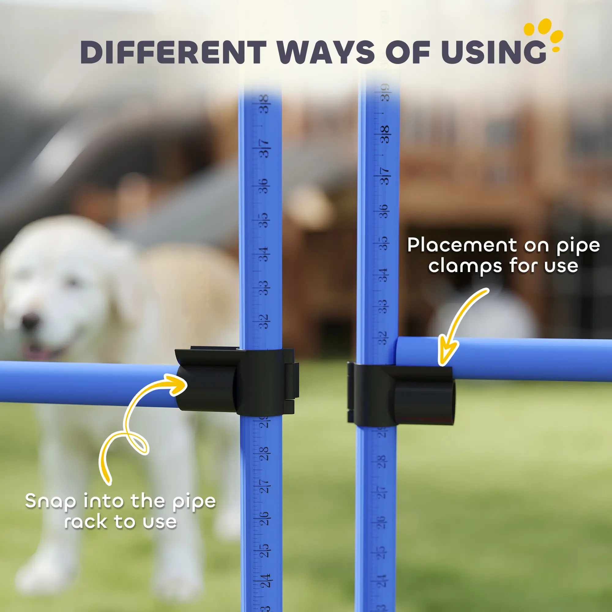 Set of 6 Dog Agility Training Jump Bars, Adjustable, Blue - Image 9