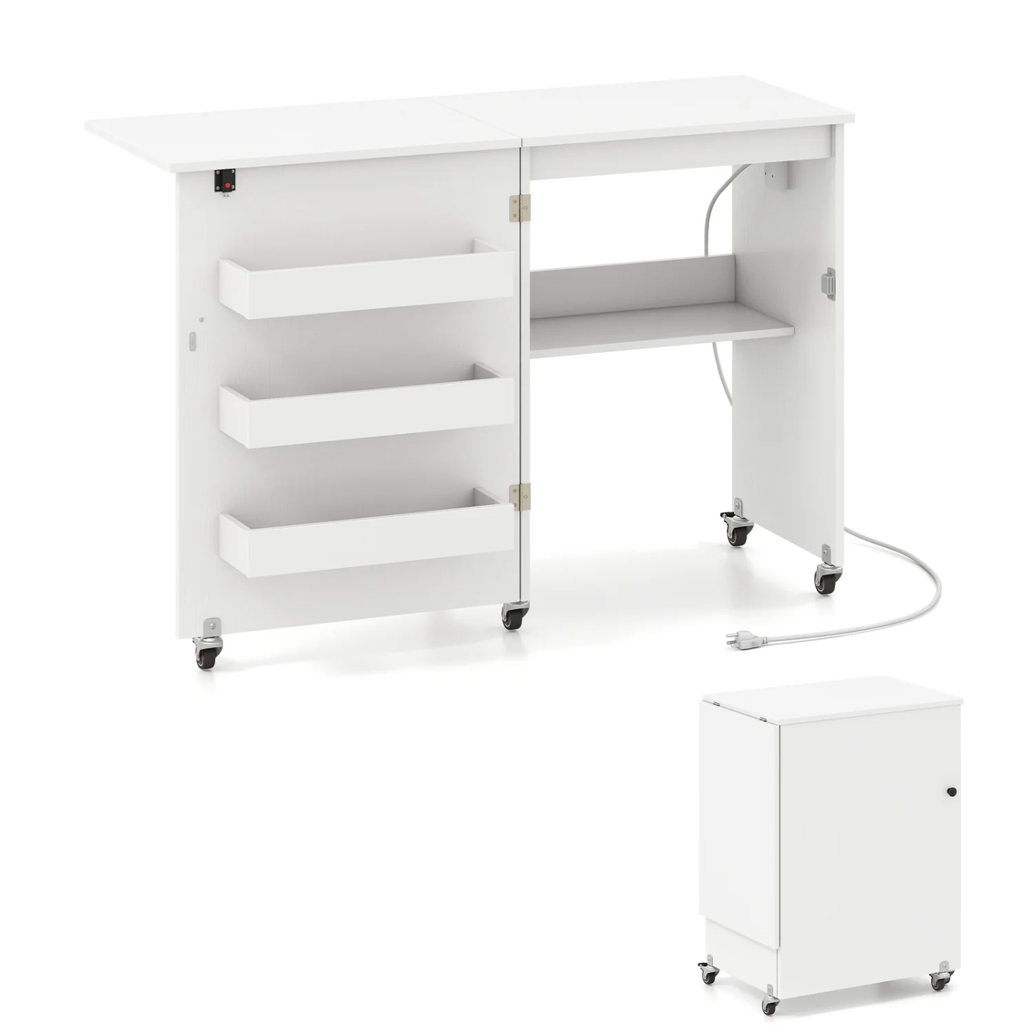 Sewing Machine & Table Set with Charging Station Folding Desk - Image 6