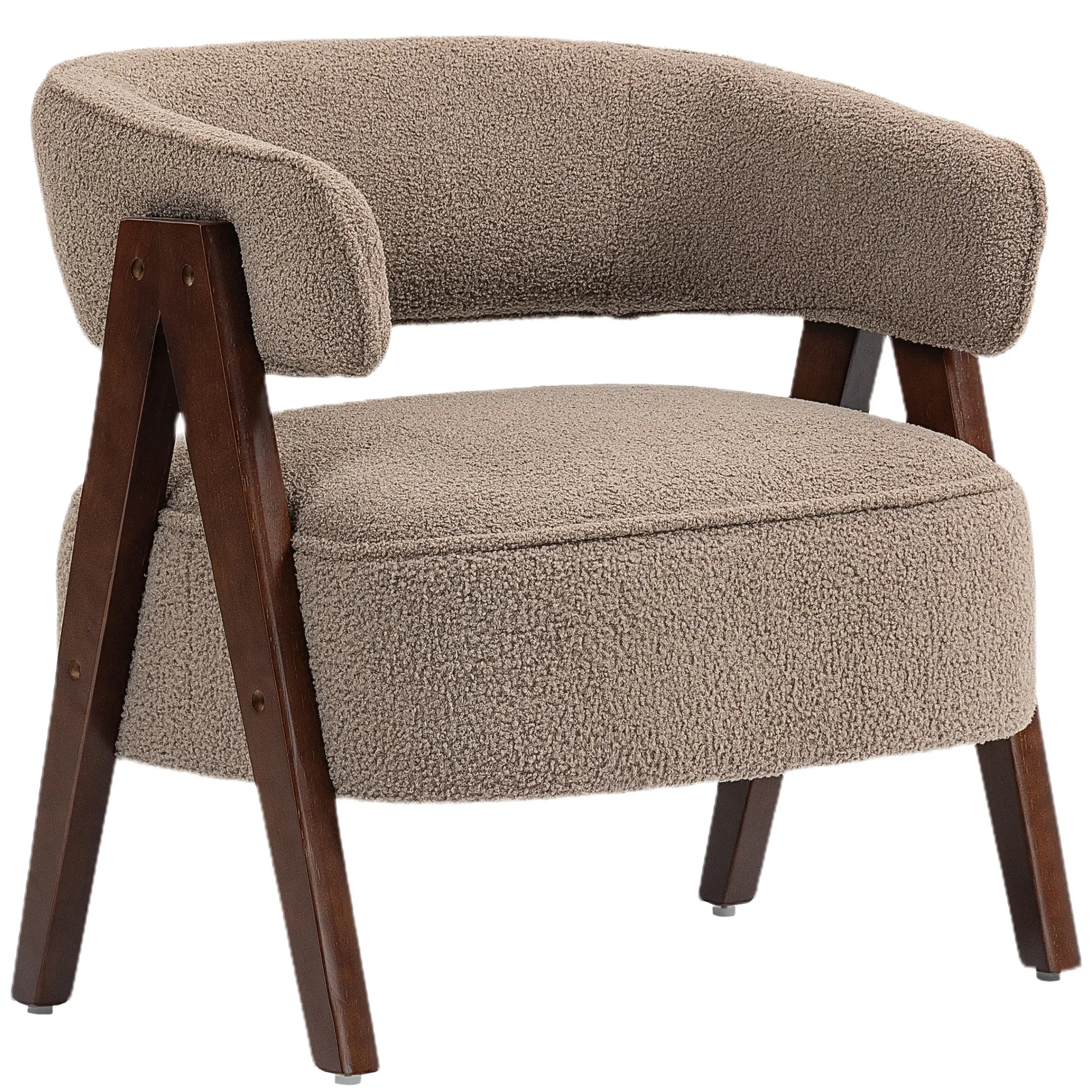 Sherpa Fleece Accent Chair, Upholstered Armchair, Light Brown - Image 15