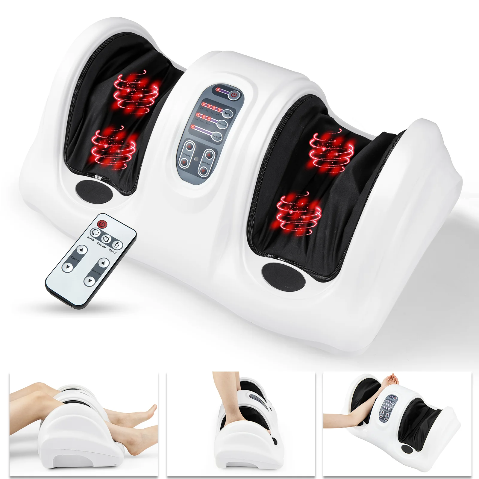 Shiatsu Foot Massager, High Intensity Rollers, White - Image 5