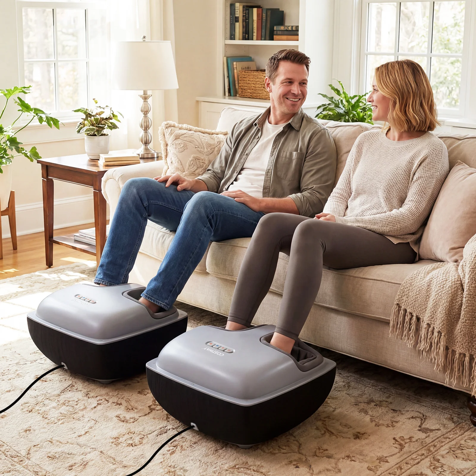 Shiatsu Foot Massager with 3-Level Deep Kneading and Air Compression, Black - Image 3