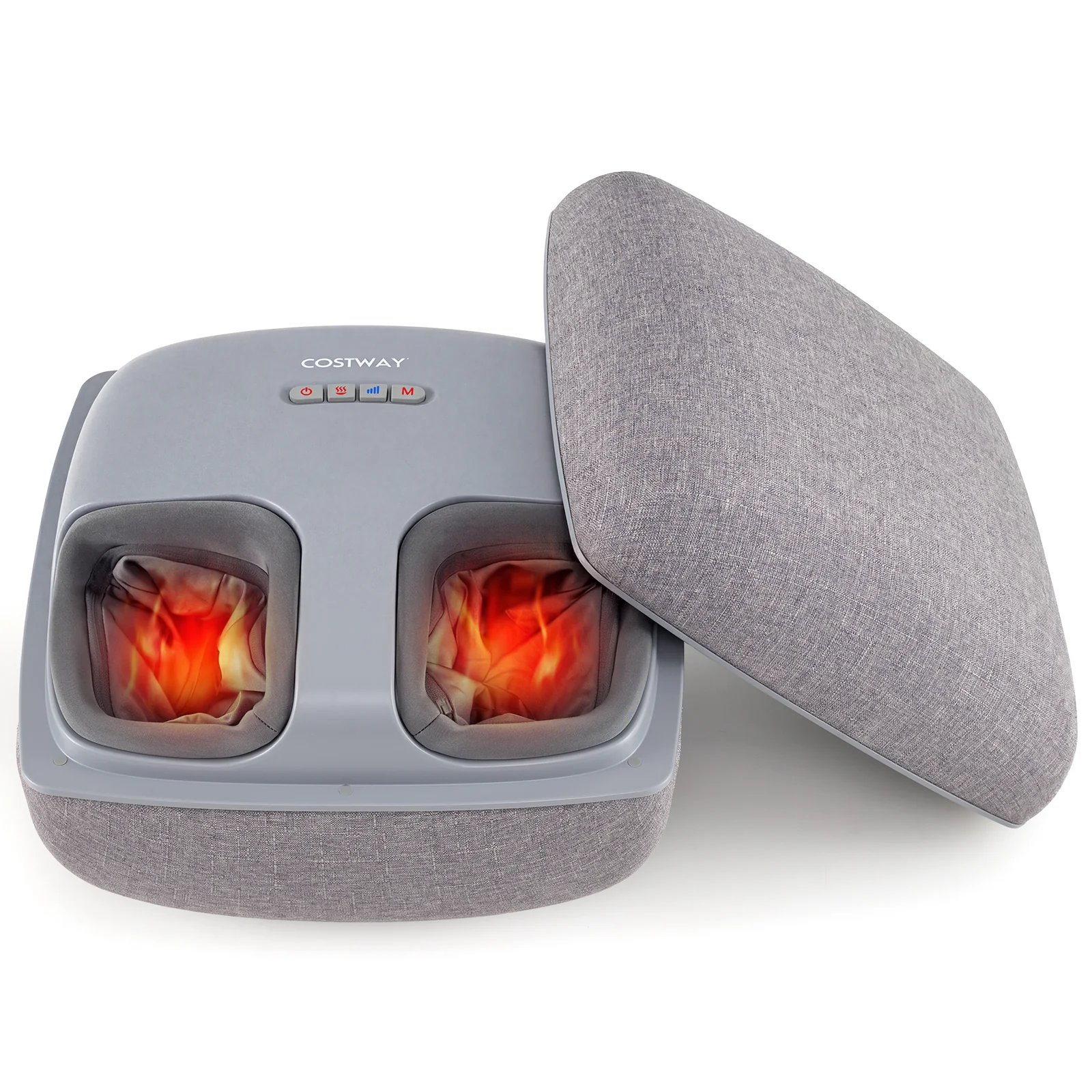 Shiatsu Foot Massager with 3-Level Deep Kneading and Air Compression, Gray - Image 4