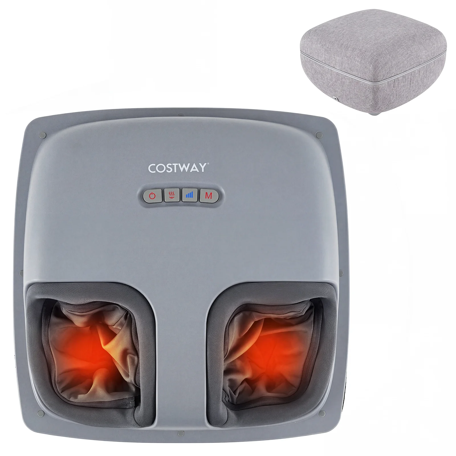 Shiatsu Foot Massager with 3-Level Deep Kneading and Air Compression, Gray - Image 5