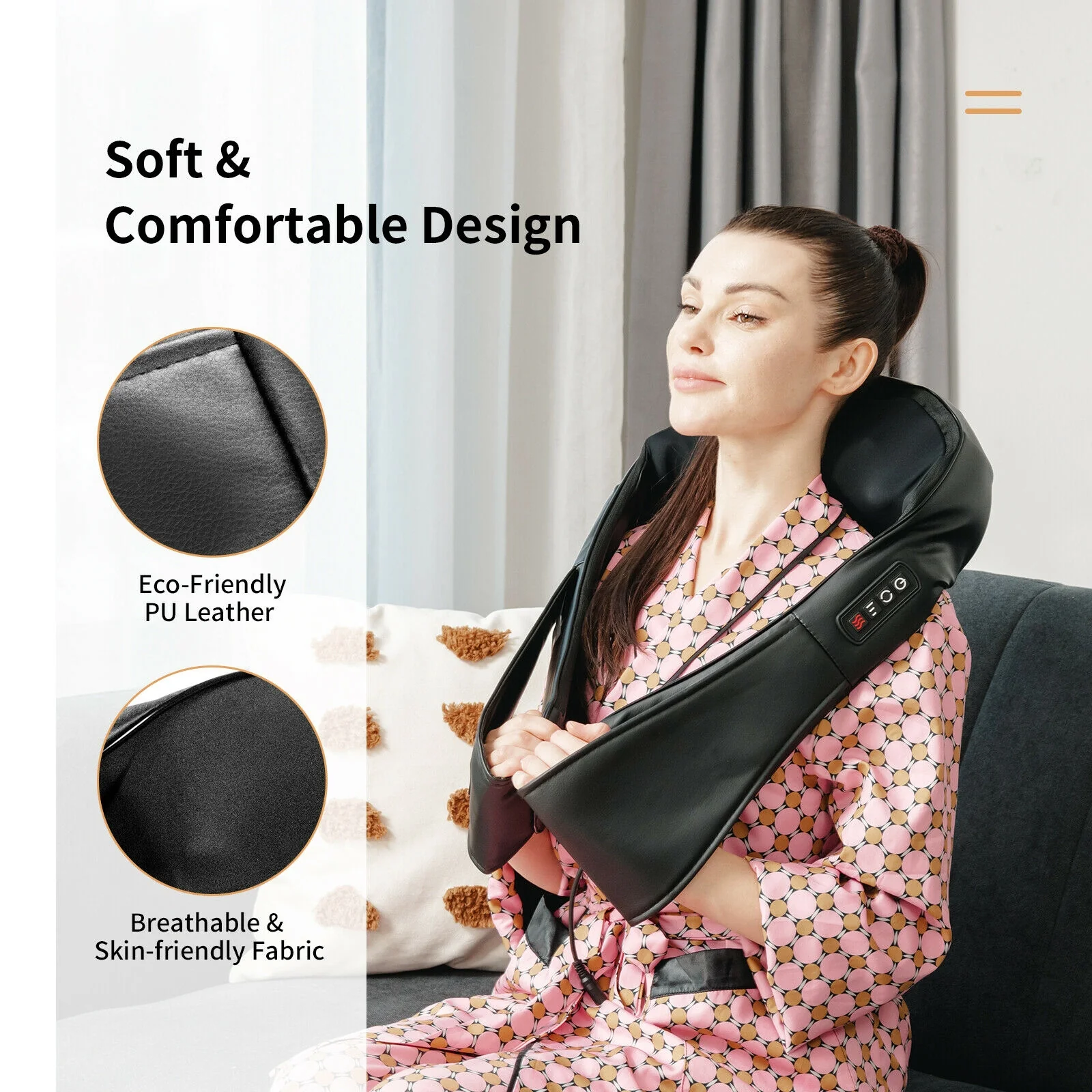 Shiatsu Neck Massager, Heat, Deep Tissue 3D-Kneading, Black - Image 4