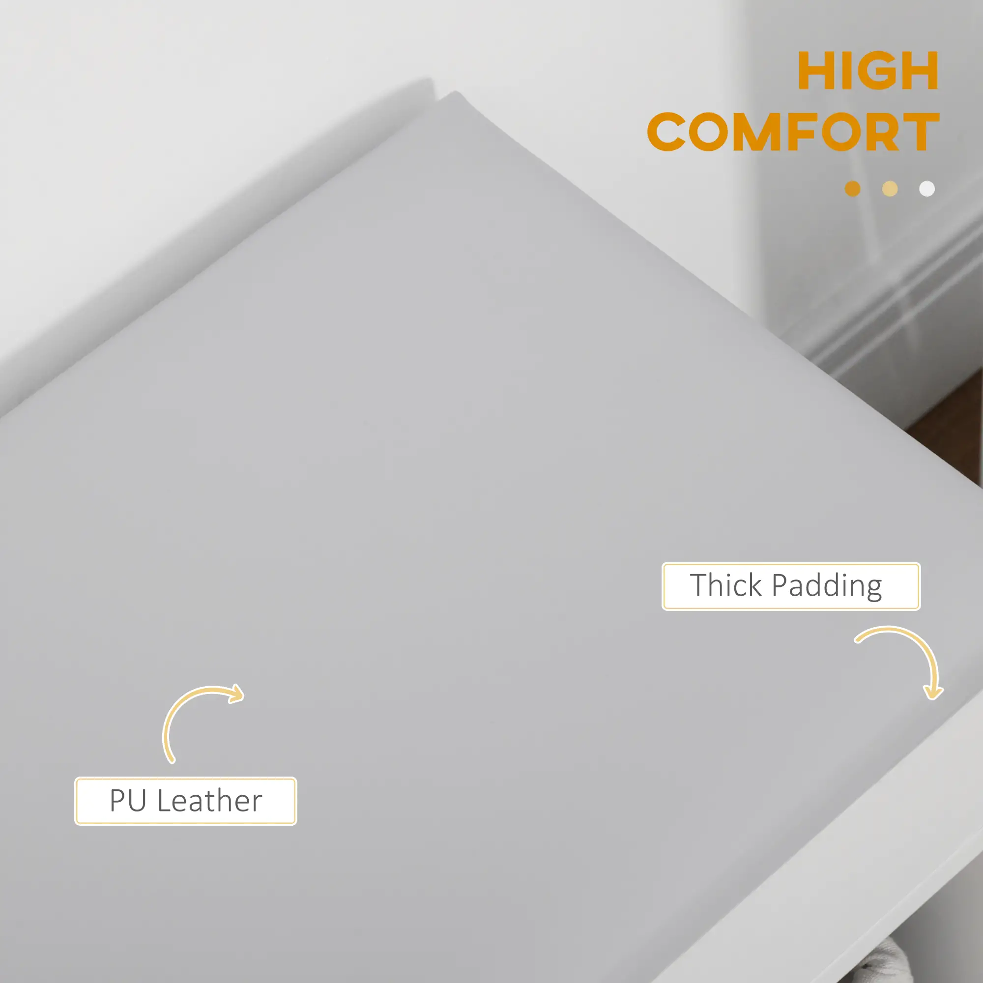 Shoe Bench with Padded Cushion, Hidden Storage, White - Image 4