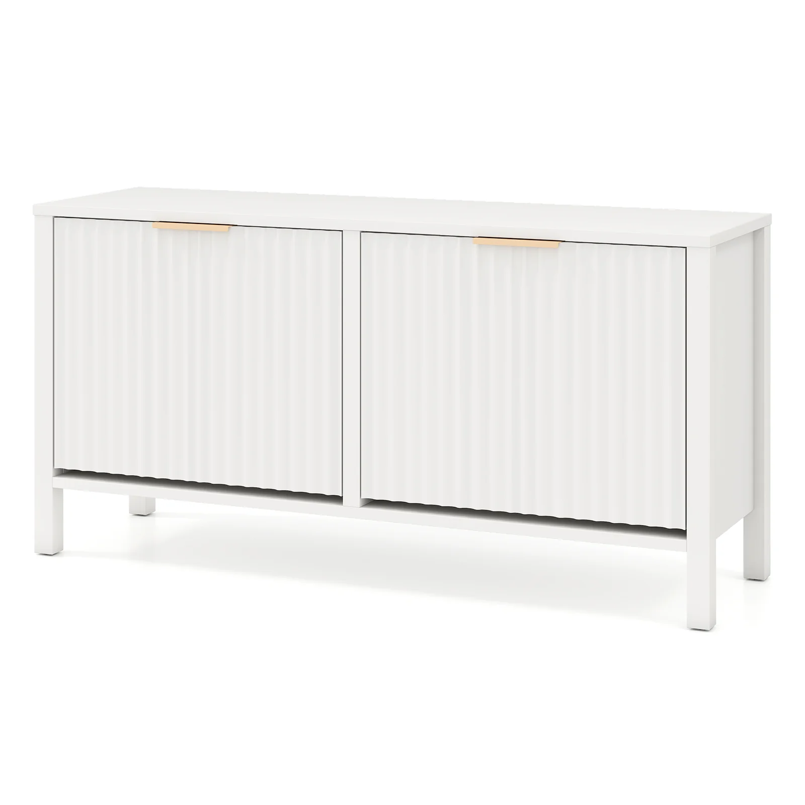 Shoe Storage Bench Narrow Wooden Entryway Bench with 2 Flip Drawers, White - Image 2