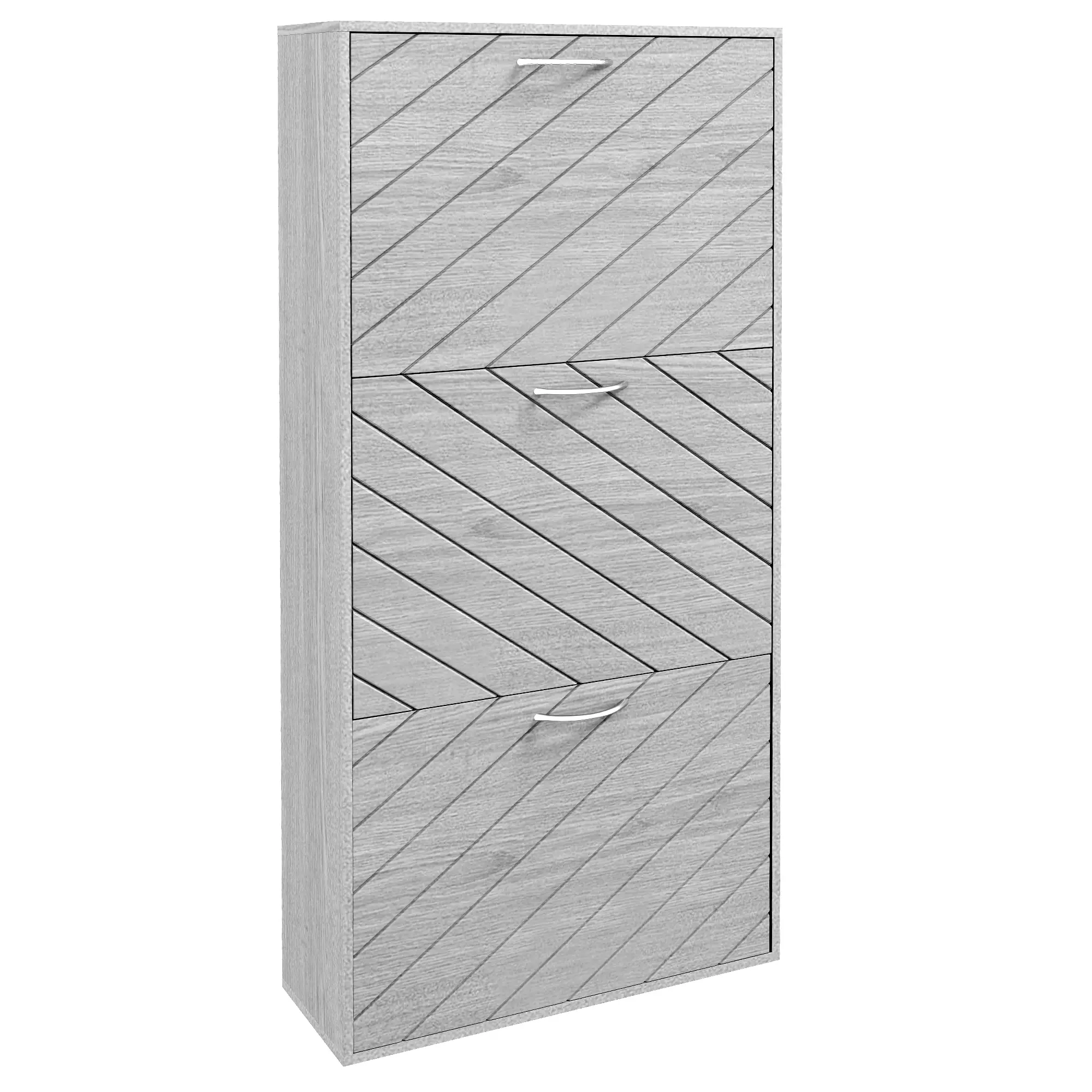 Shoe Storage Cabinet, 3 Flip Drawers, Slim 12 Pair Organizer