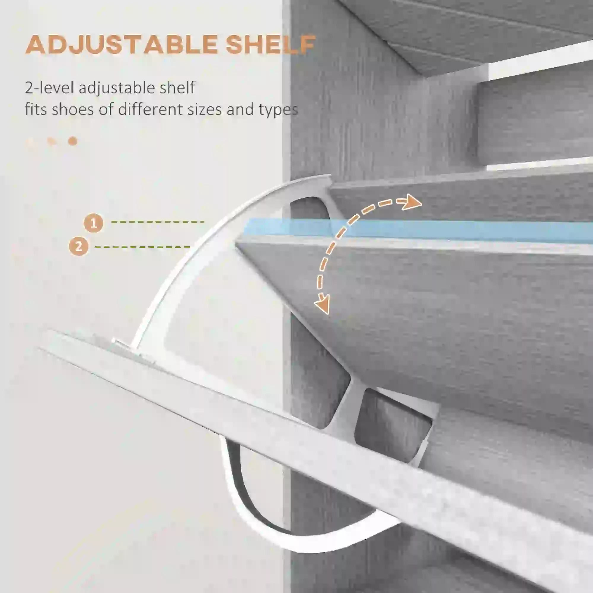 Shoe Storage Cabinet, 3 Flip Drawers, Slim 12 Pair Organizer - Image 5