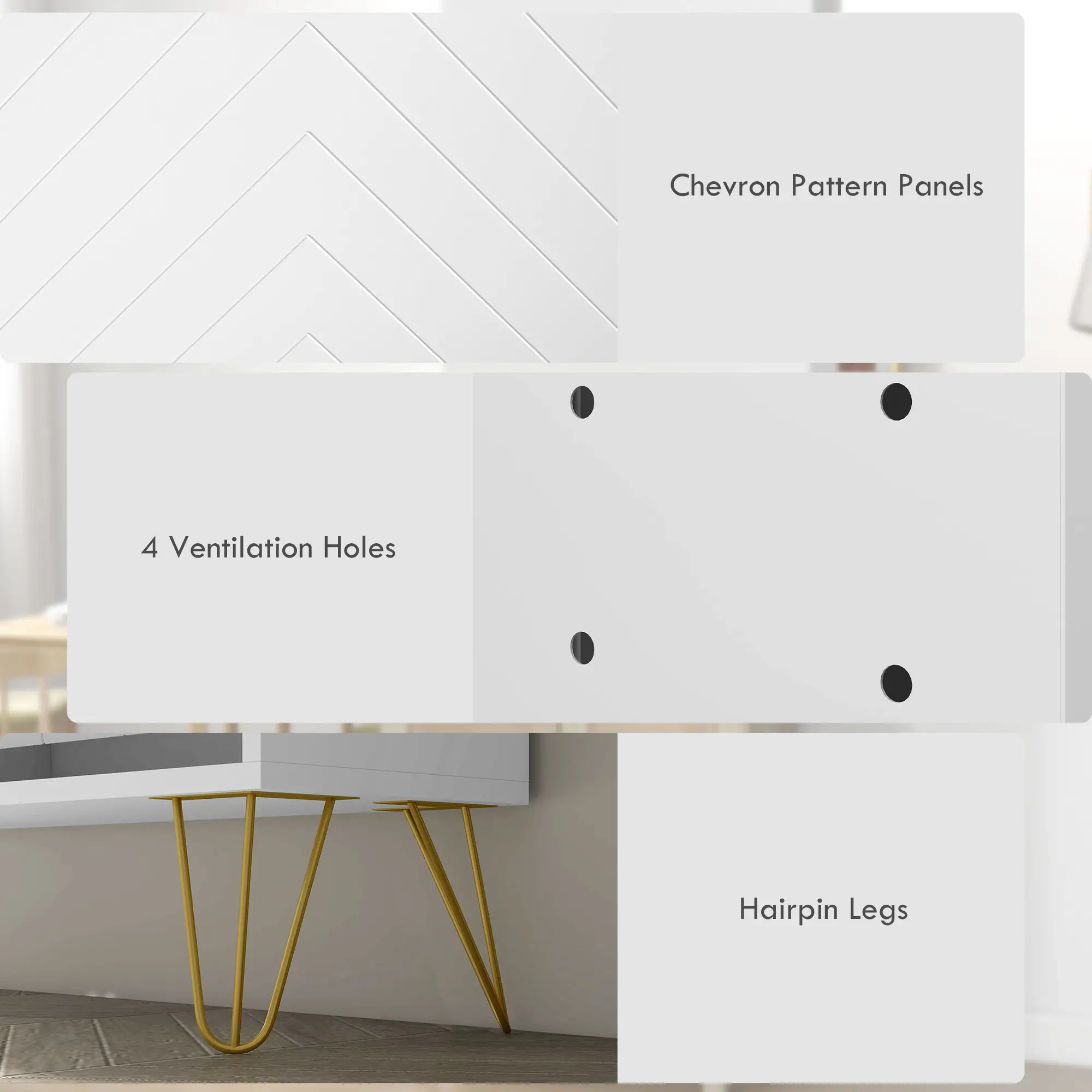 Shoe Storage Cabinet, 4 Flip Drawers, Adjustable Shelf, Holds 16 Pairs, White - Image 7