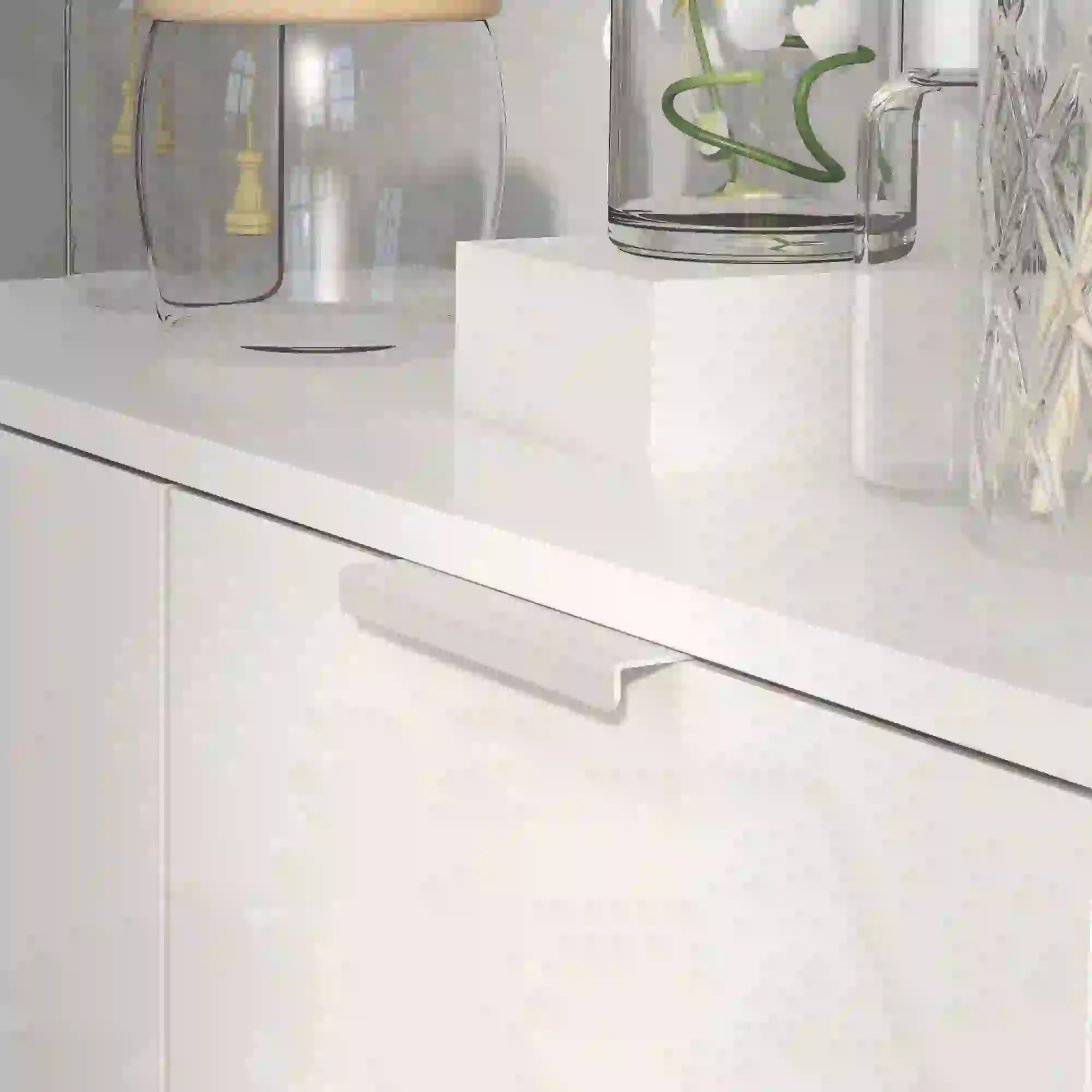 Shoe Storage Cabinet, Soft-Close Hinges, Adjustable Shelves, Holds 15-20 Pairs, High Gloss, White - Image 9