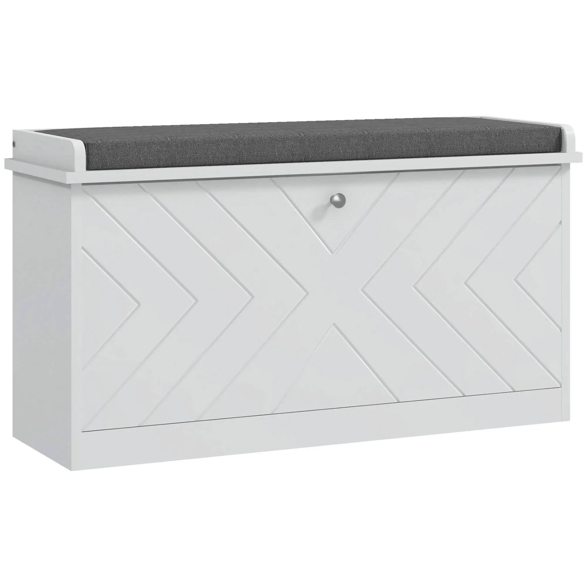Shoe Storage with Seat, Upholstered Hallway Bench, Shoe Bench with Flip Drawer, Adjustable Shelf for 8 Pairs of Shoes - Image 11