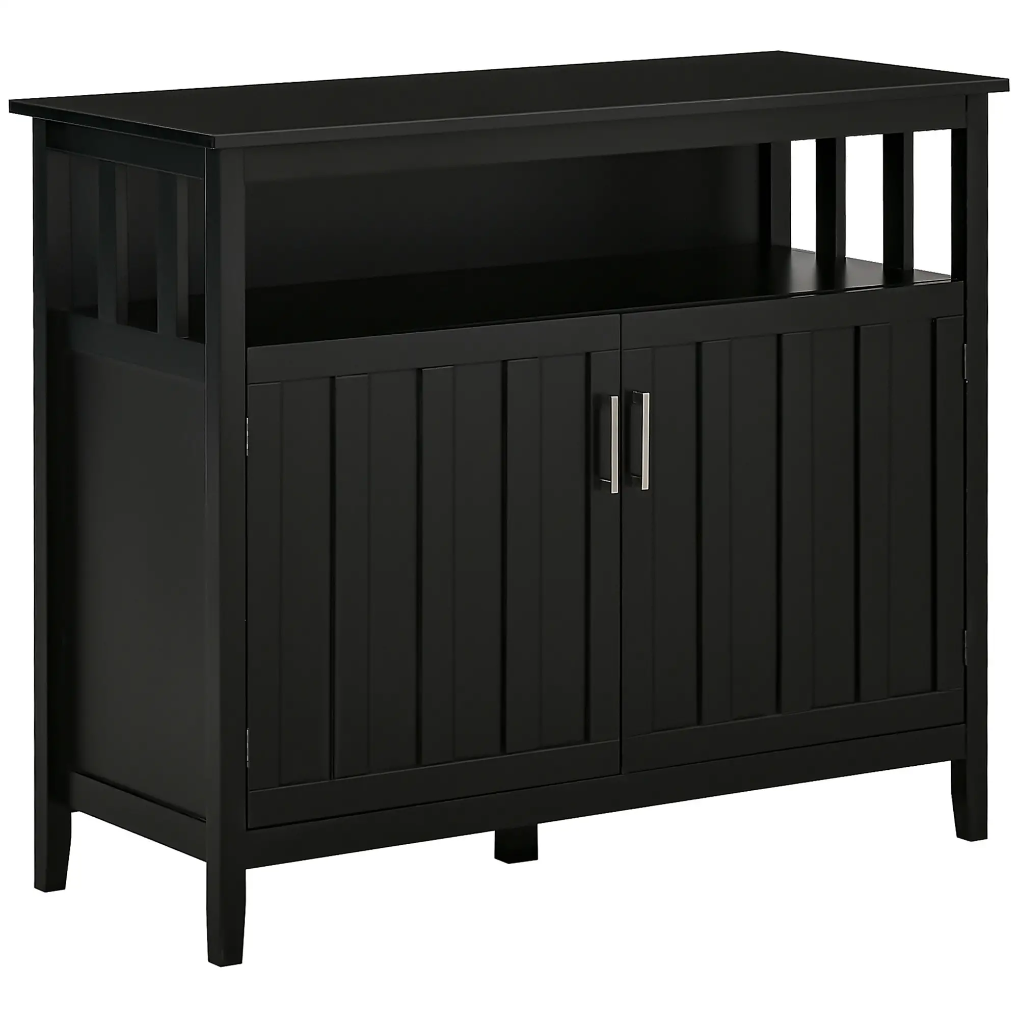 Sideboard Buffet, 2 Doors, Adjustable Shelves, Kitchen Dining, Black